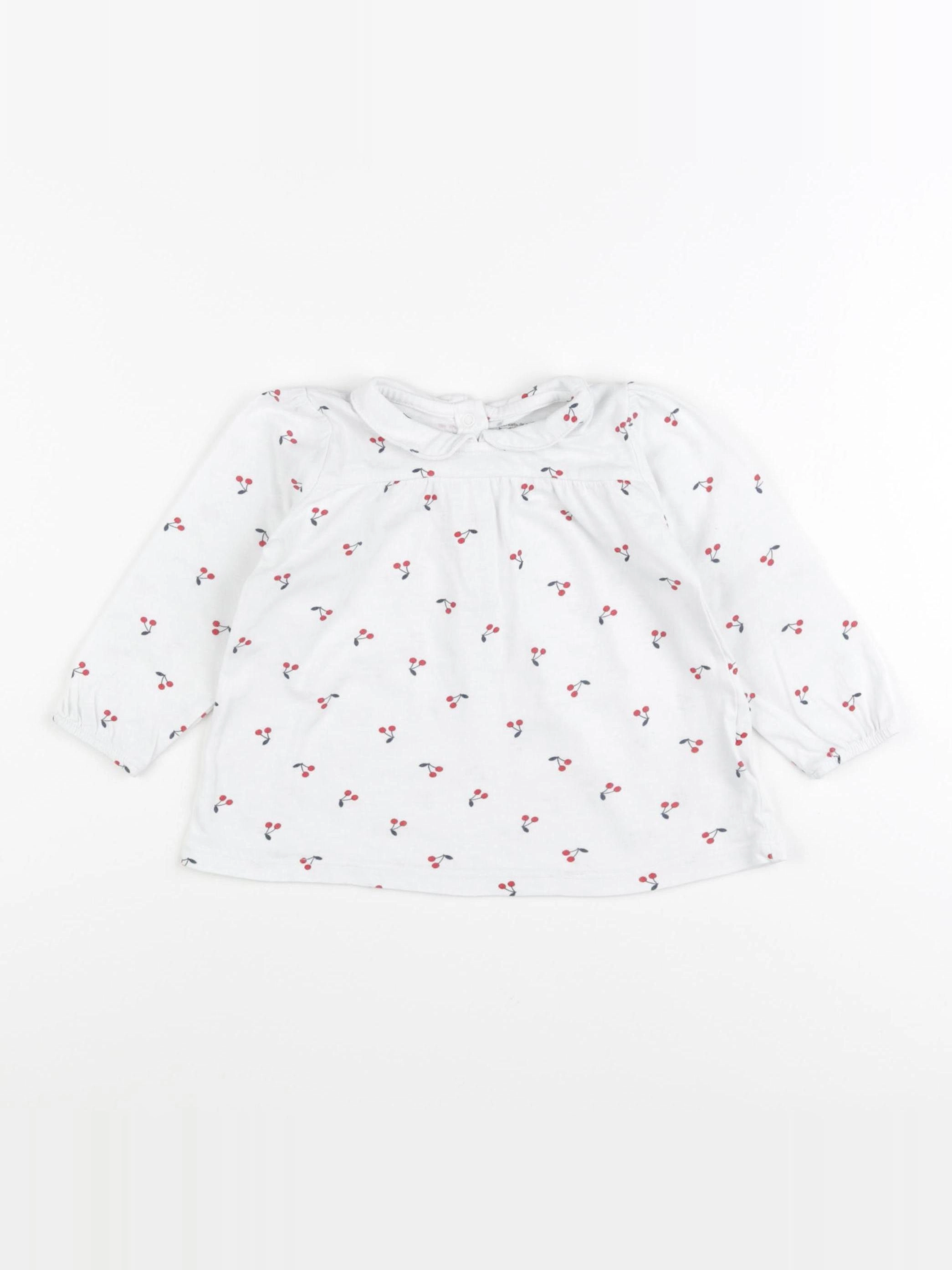 Boutchou - tee-shirt blanc, rouge - 18 mois