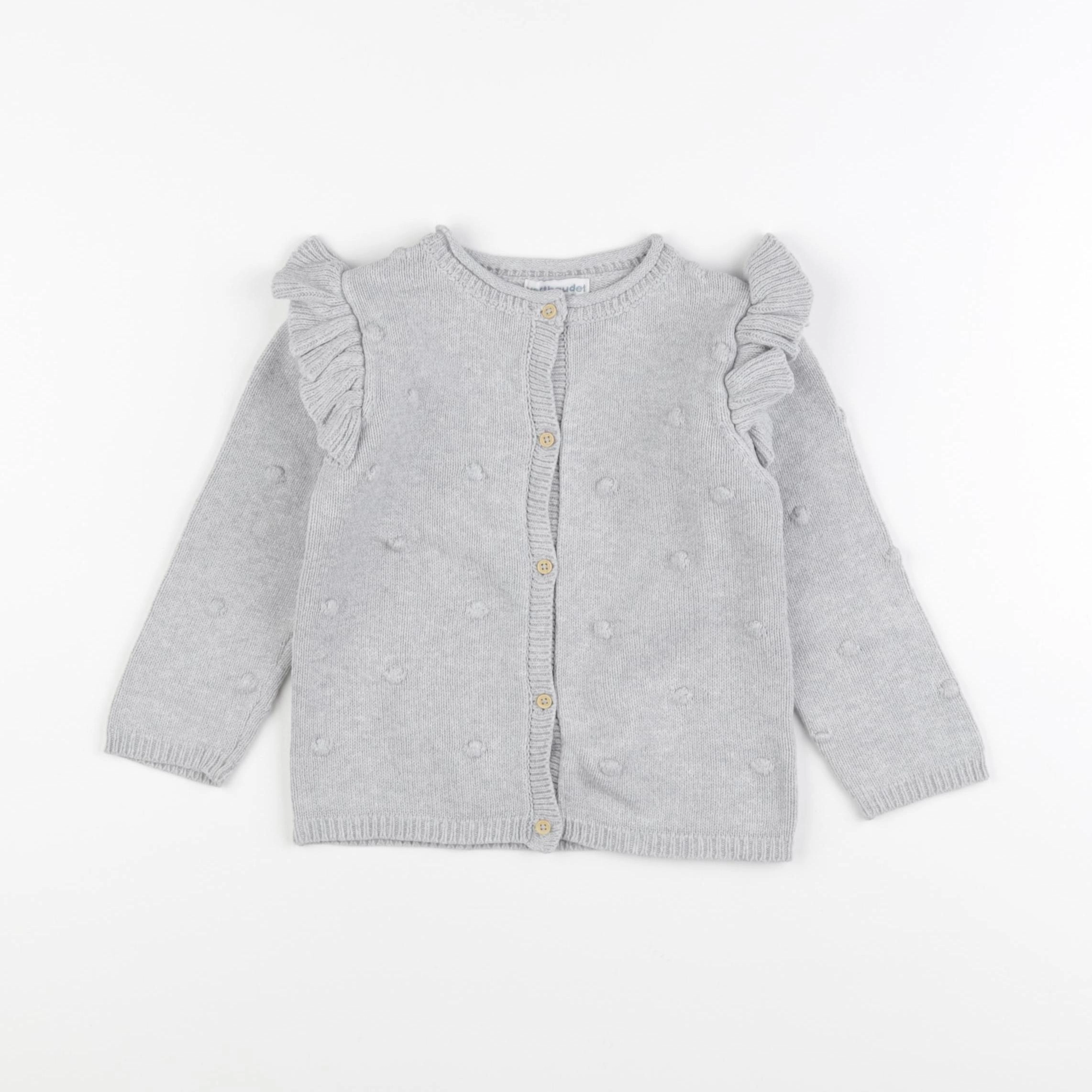 Vertbaudet - gilet gris - 24 mois