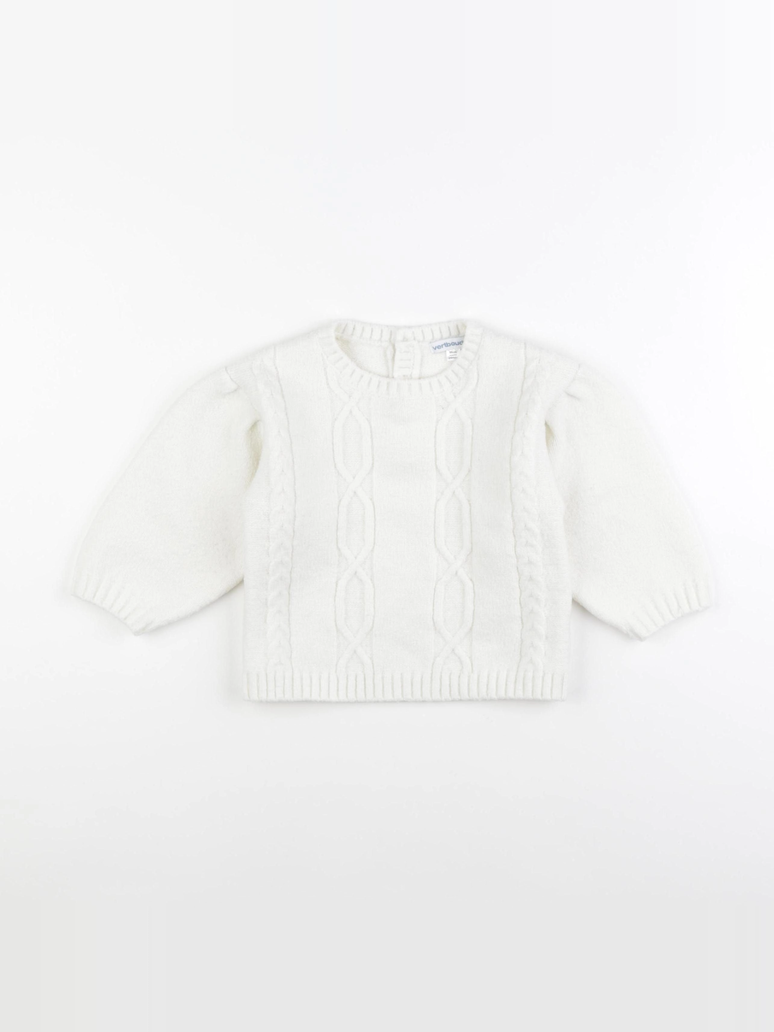 Vertbaudet - pull blanc - 24 mois