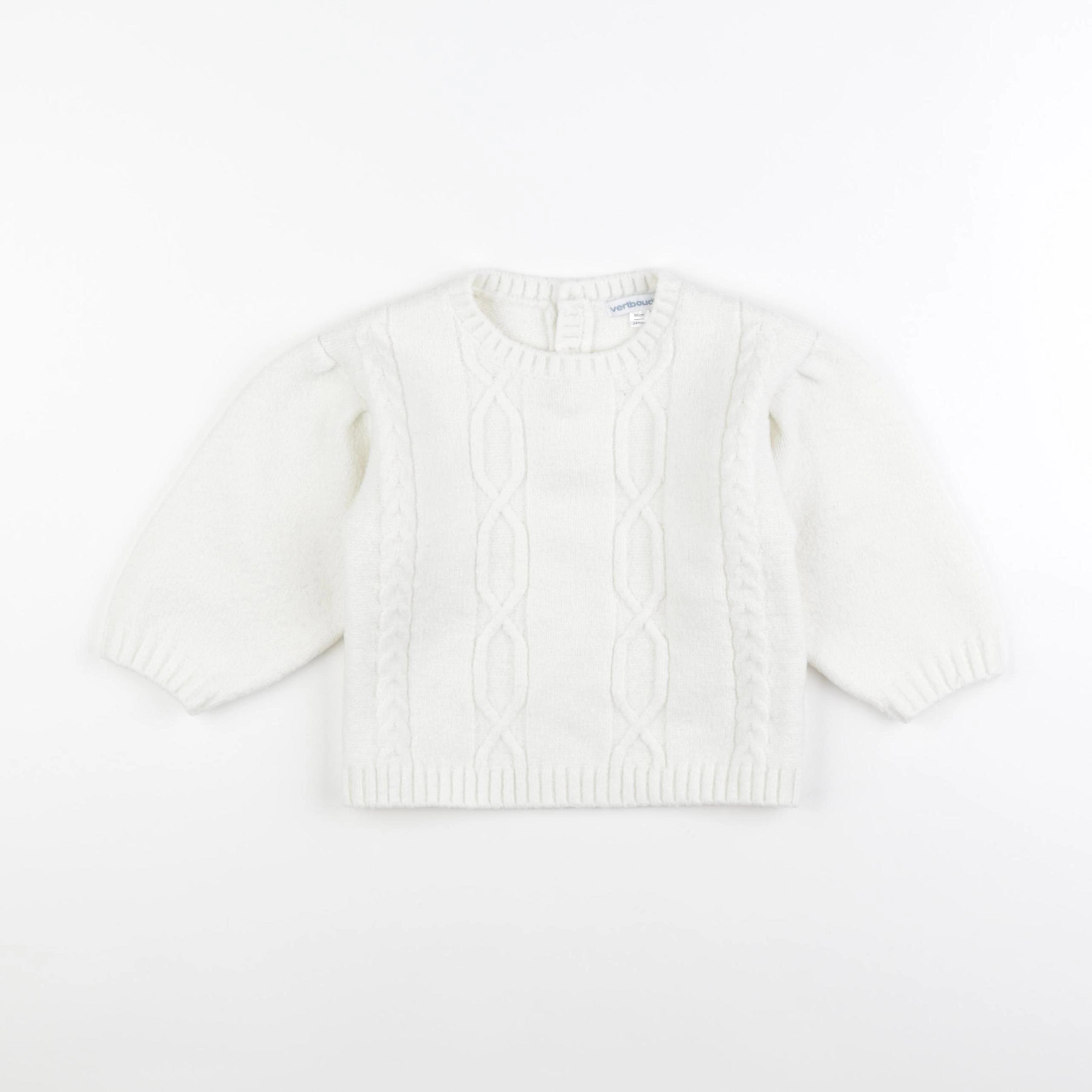 Vertbaudet - pull blanc - 24 mois