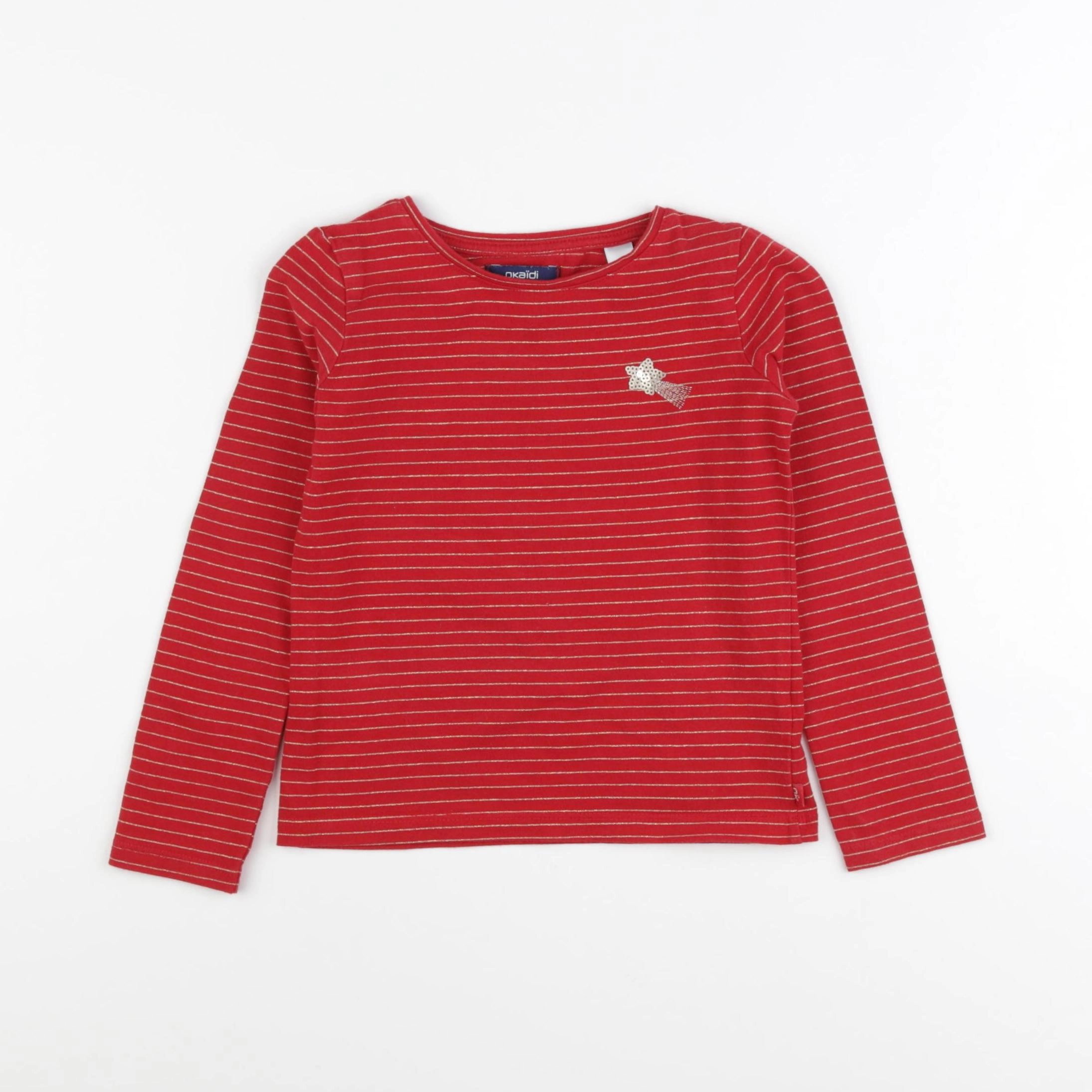 Okaidi - tee-shirt rouge, or - 4 ans
