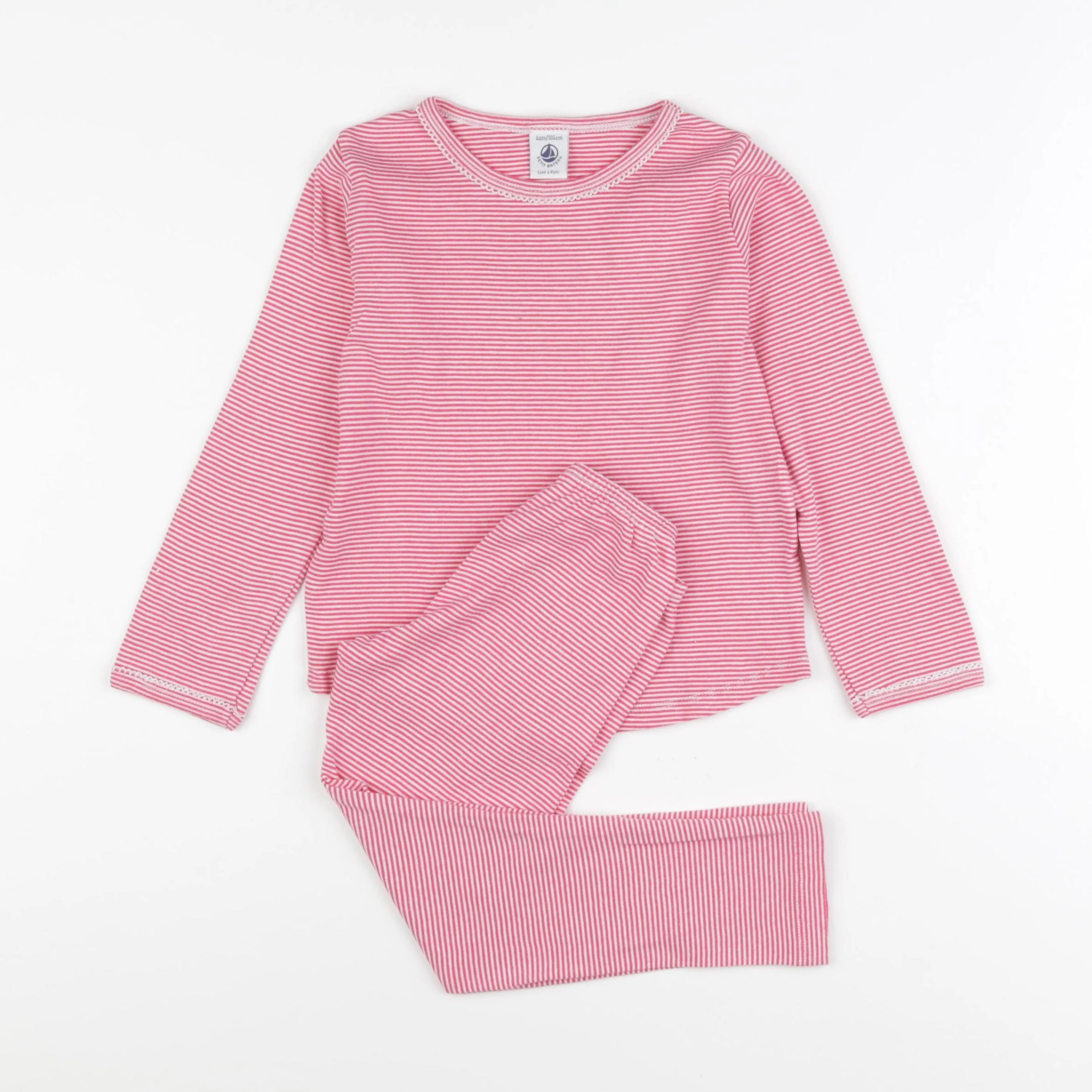 Petit Bateau - pyjama coton rose - 4 ans