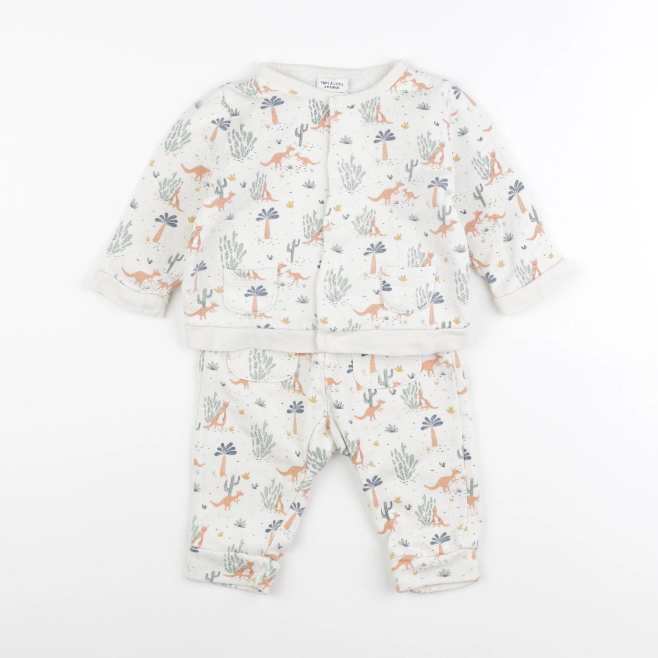 Tape à l'oeil - ensemble beige, orange - 6 mois