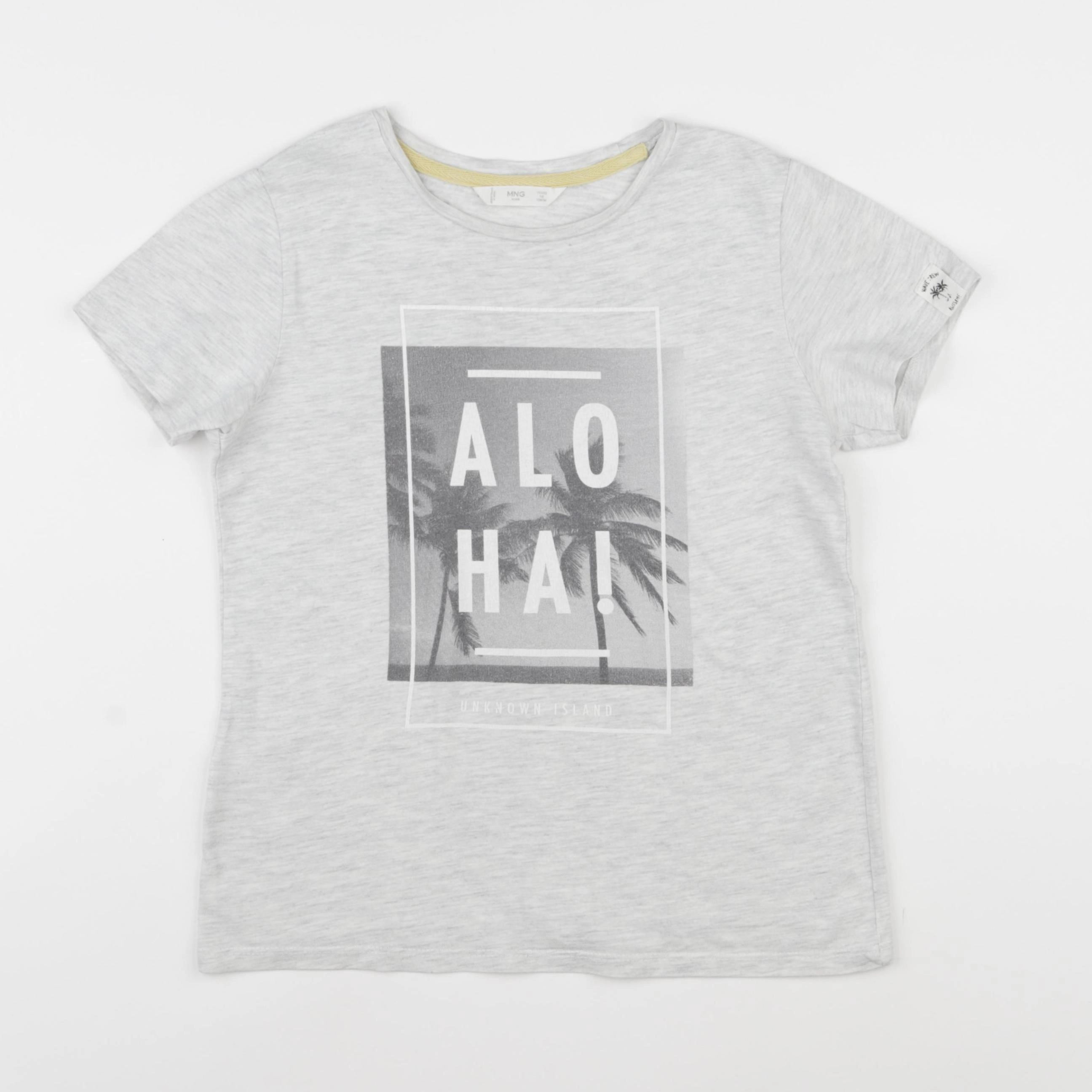 Mango - tee-shirt gris - 7/8 ans