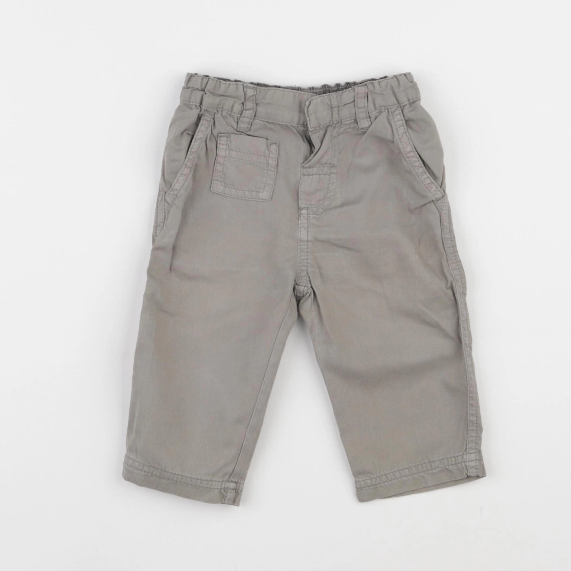 Petit Bateau - pantalon gris - 6 mois
