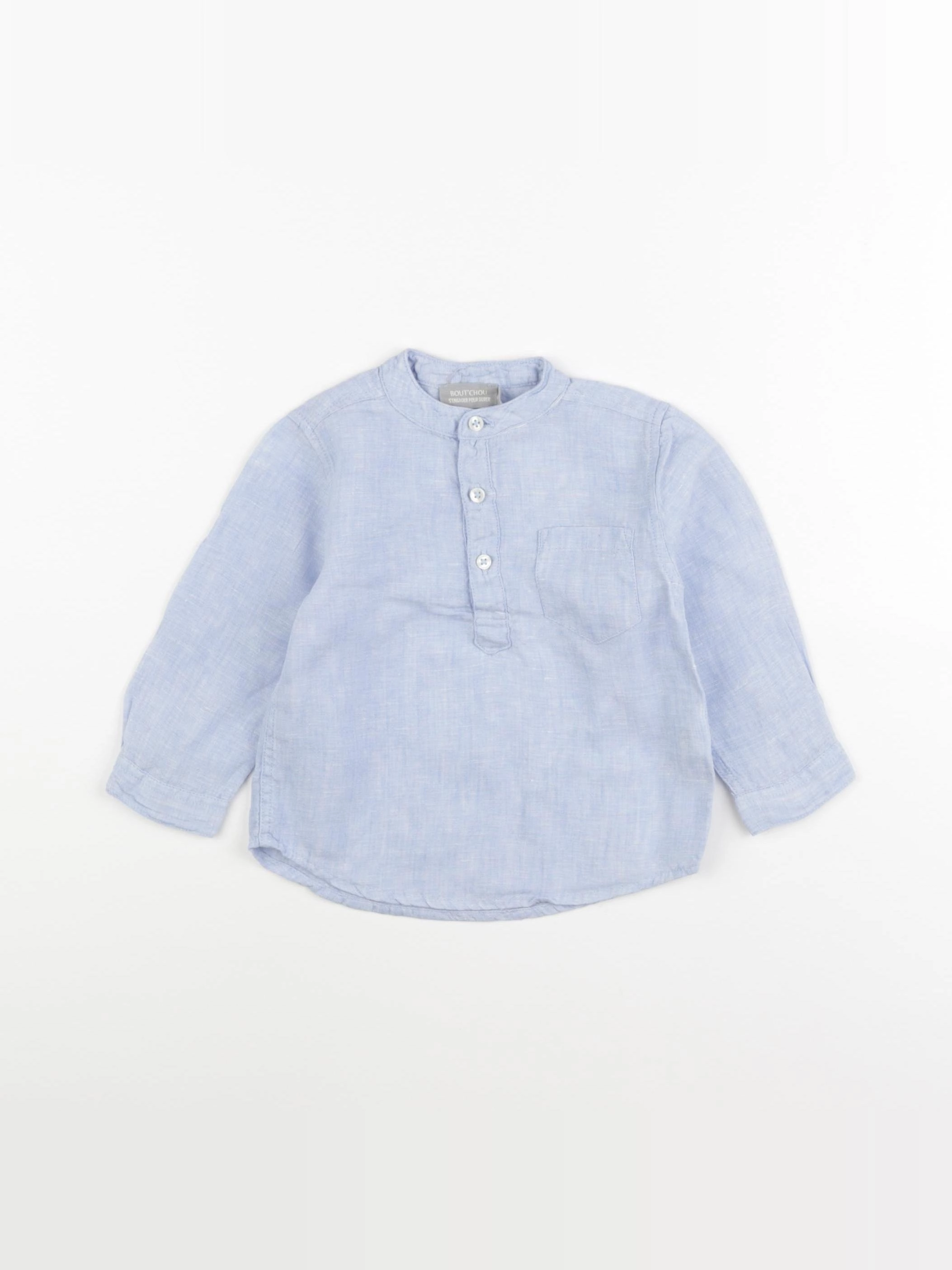 Boutchou - chemise bleu - 9 mois