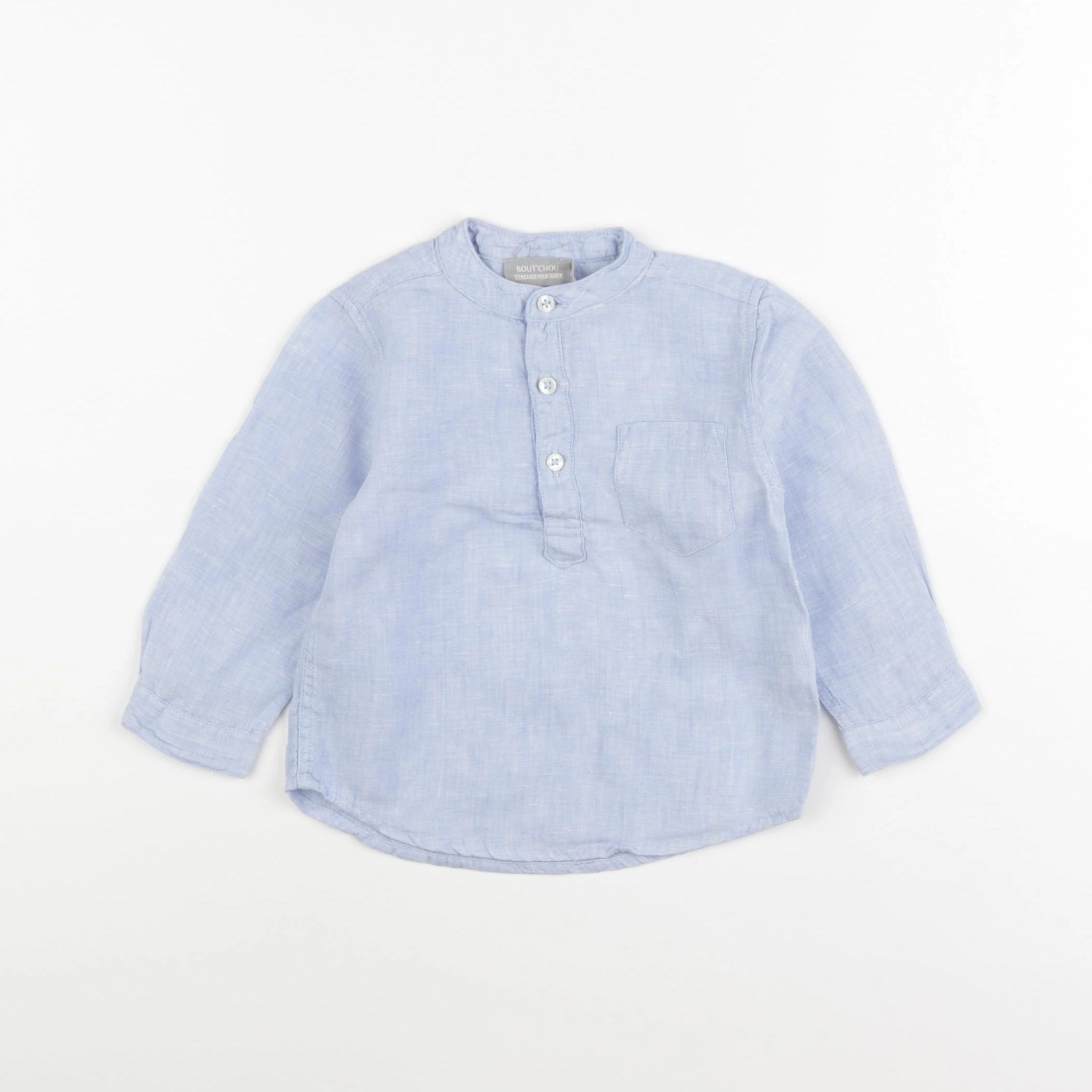 Boutchou - chemise bleu - 9 mois