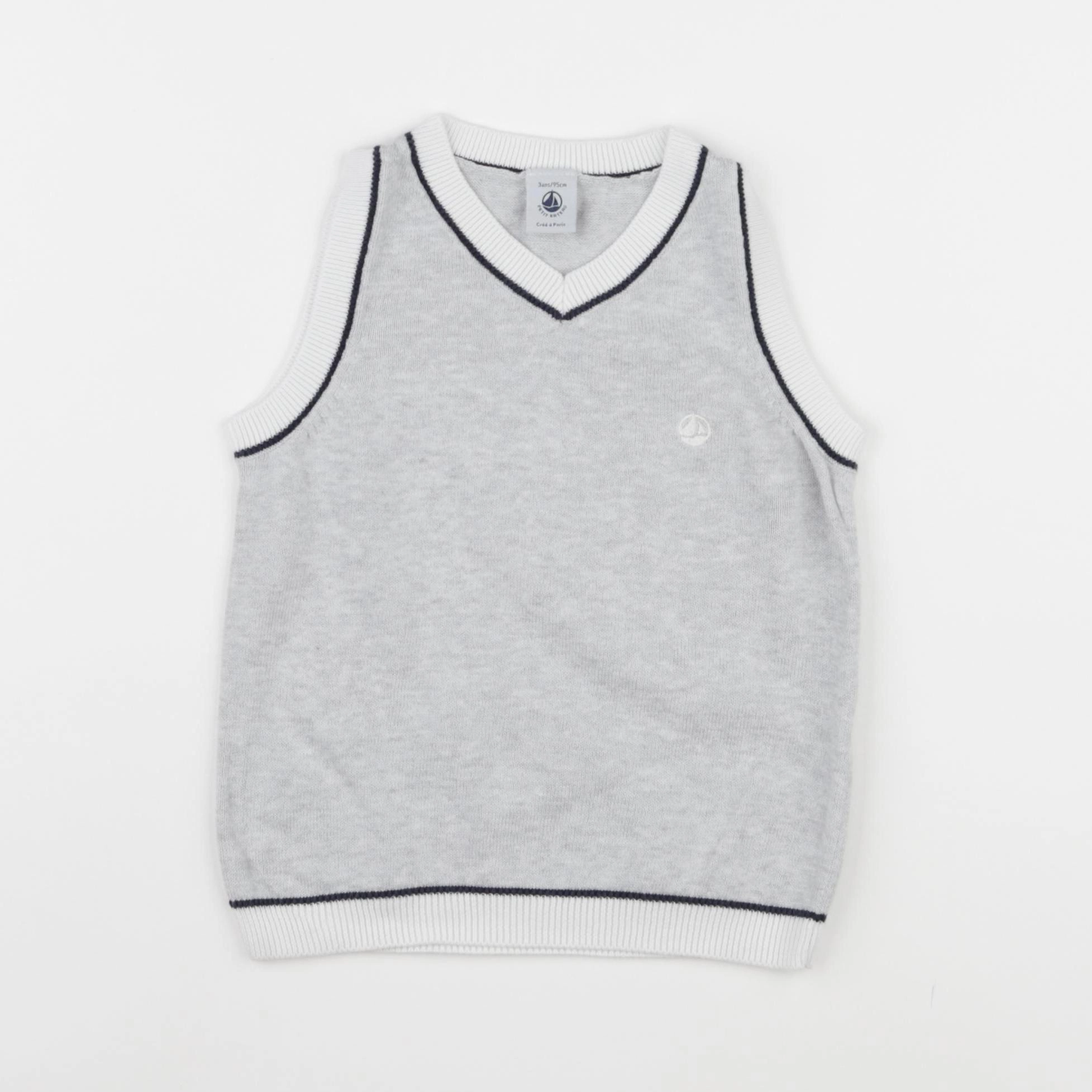 Petit Bateau - gilet gris - 3 ans