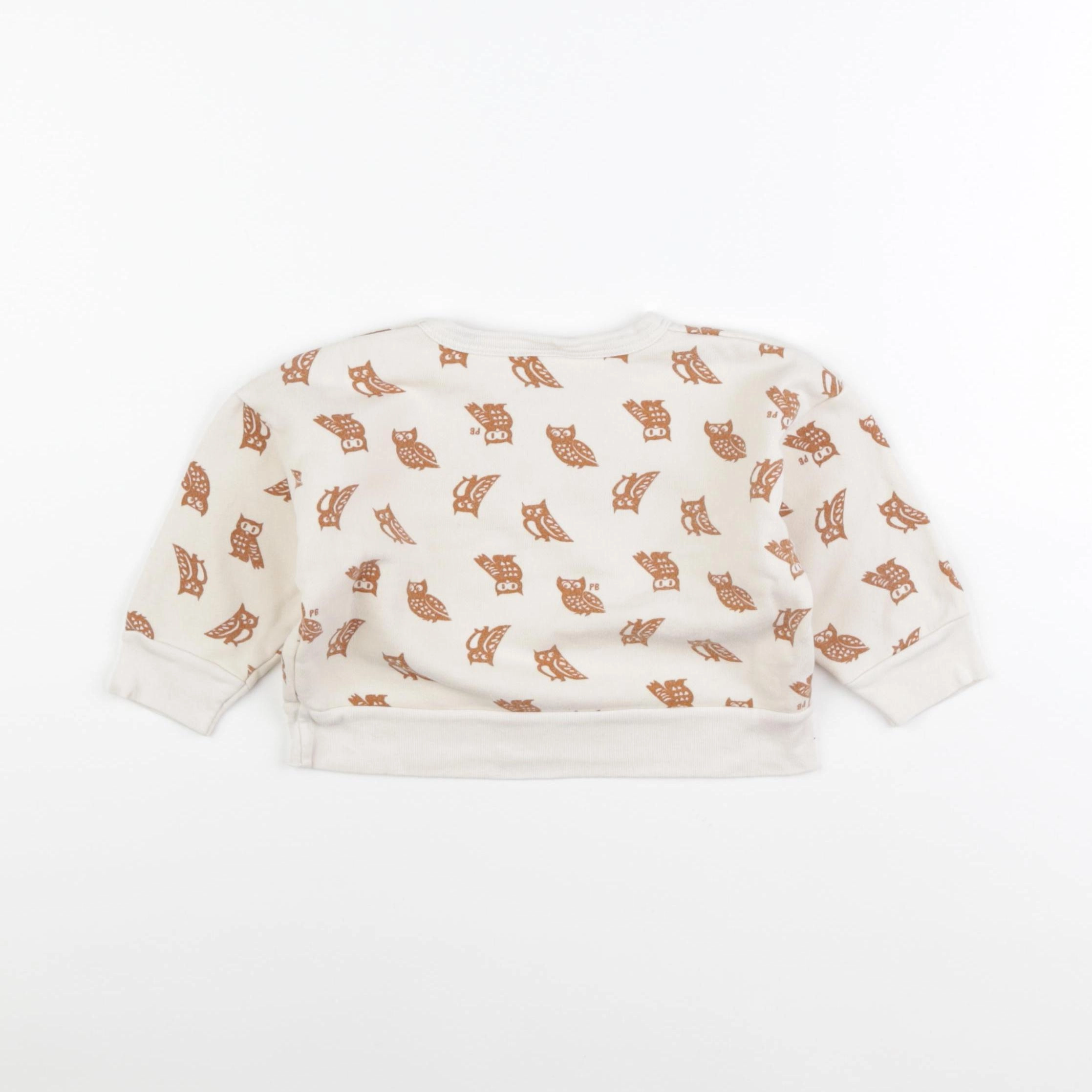 Petit Bateau - sweat beige, marron - 12 mois