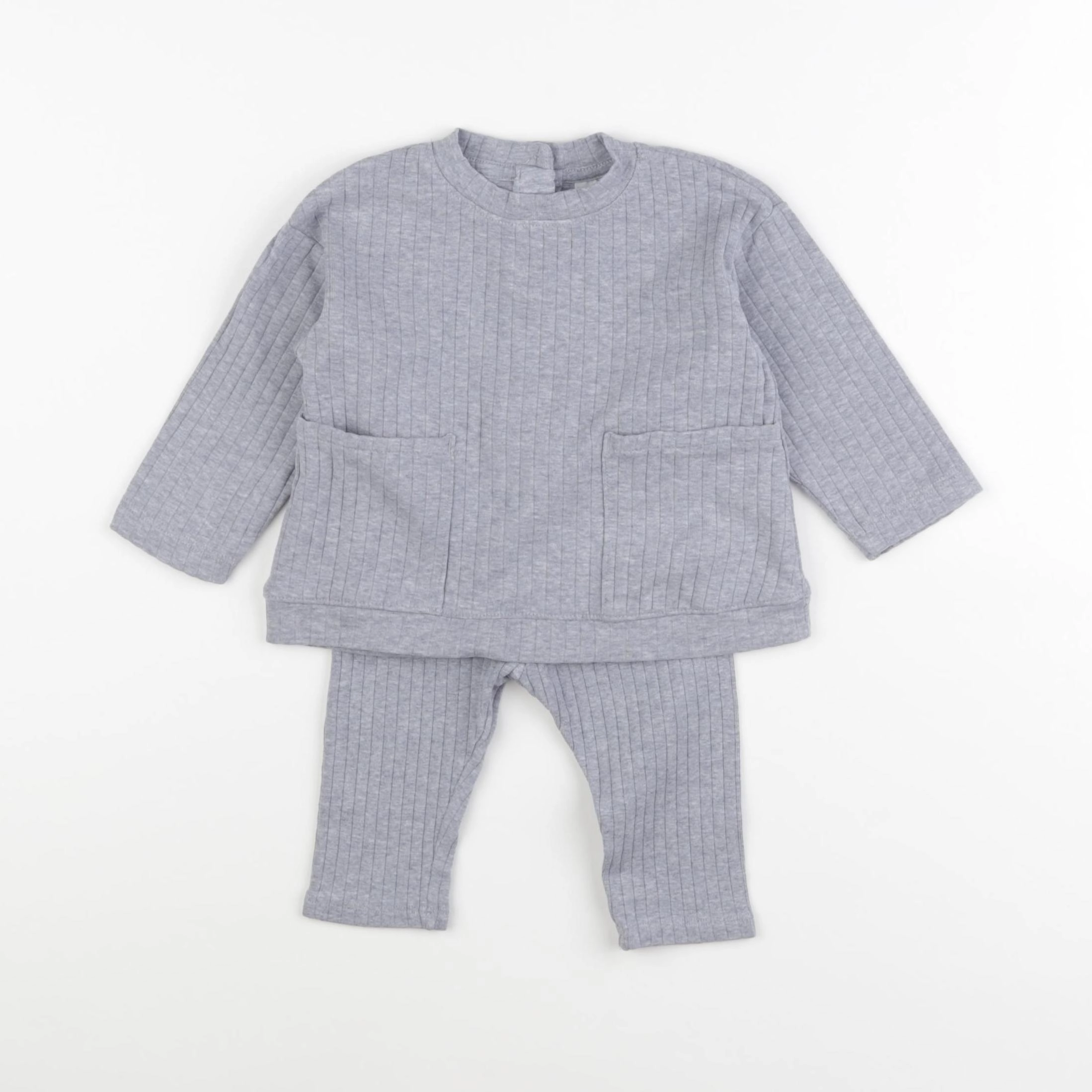 H&M - ensemble gris - 3/6 mois