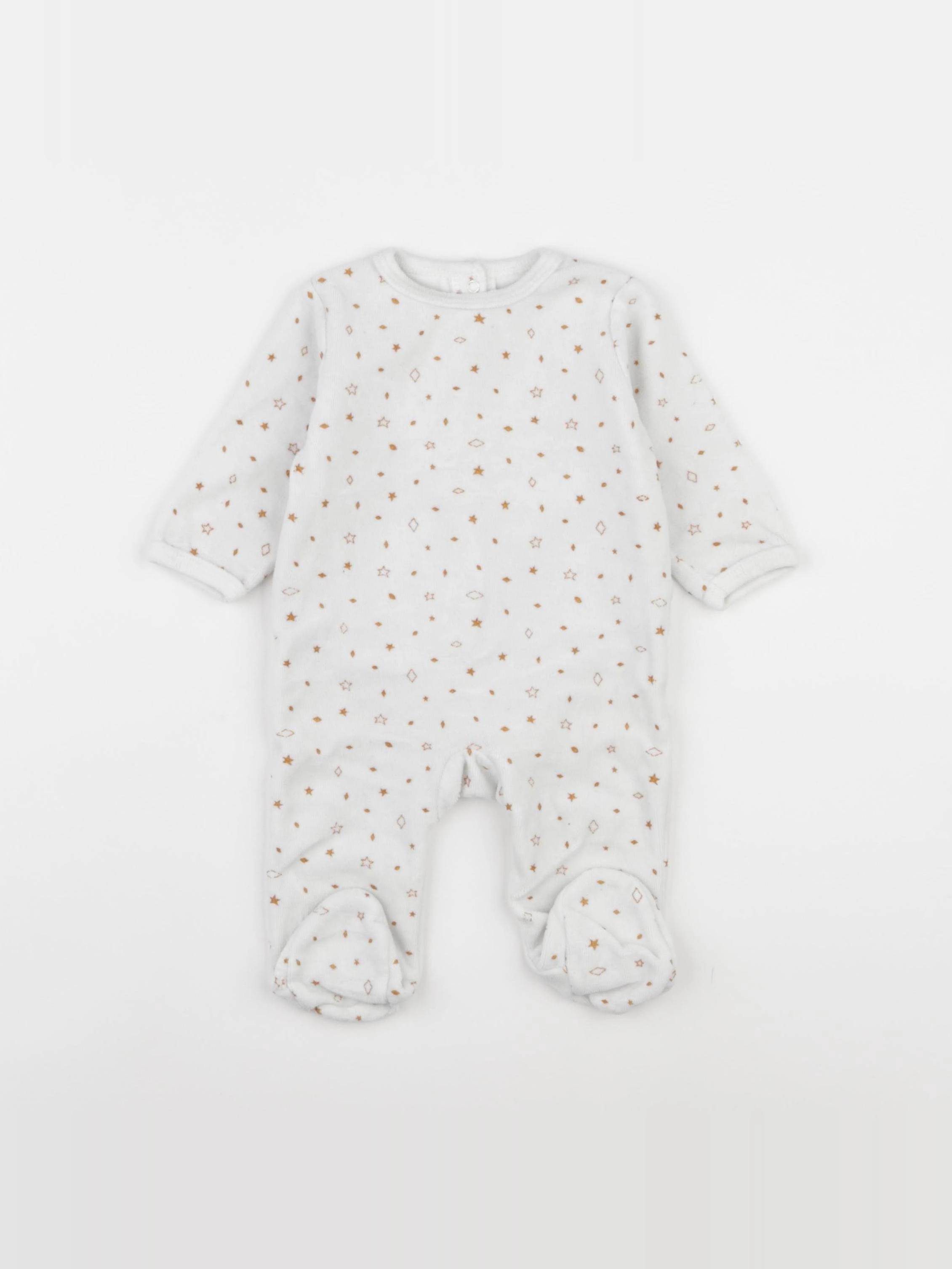 Vertbaudet - pyjama velours blanc - 3 mois