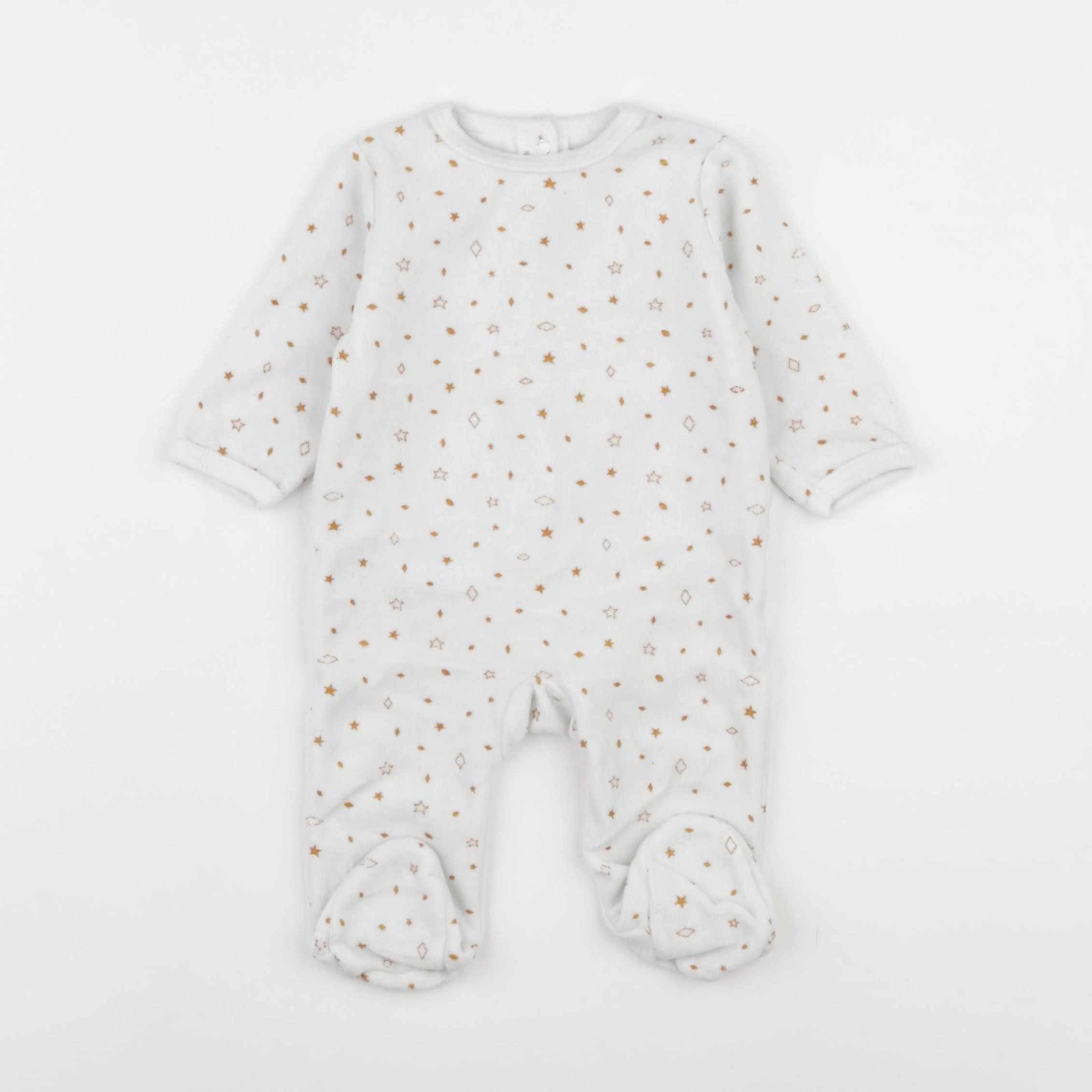 Vertbaudet - pyjama velours blanc - 3 mois