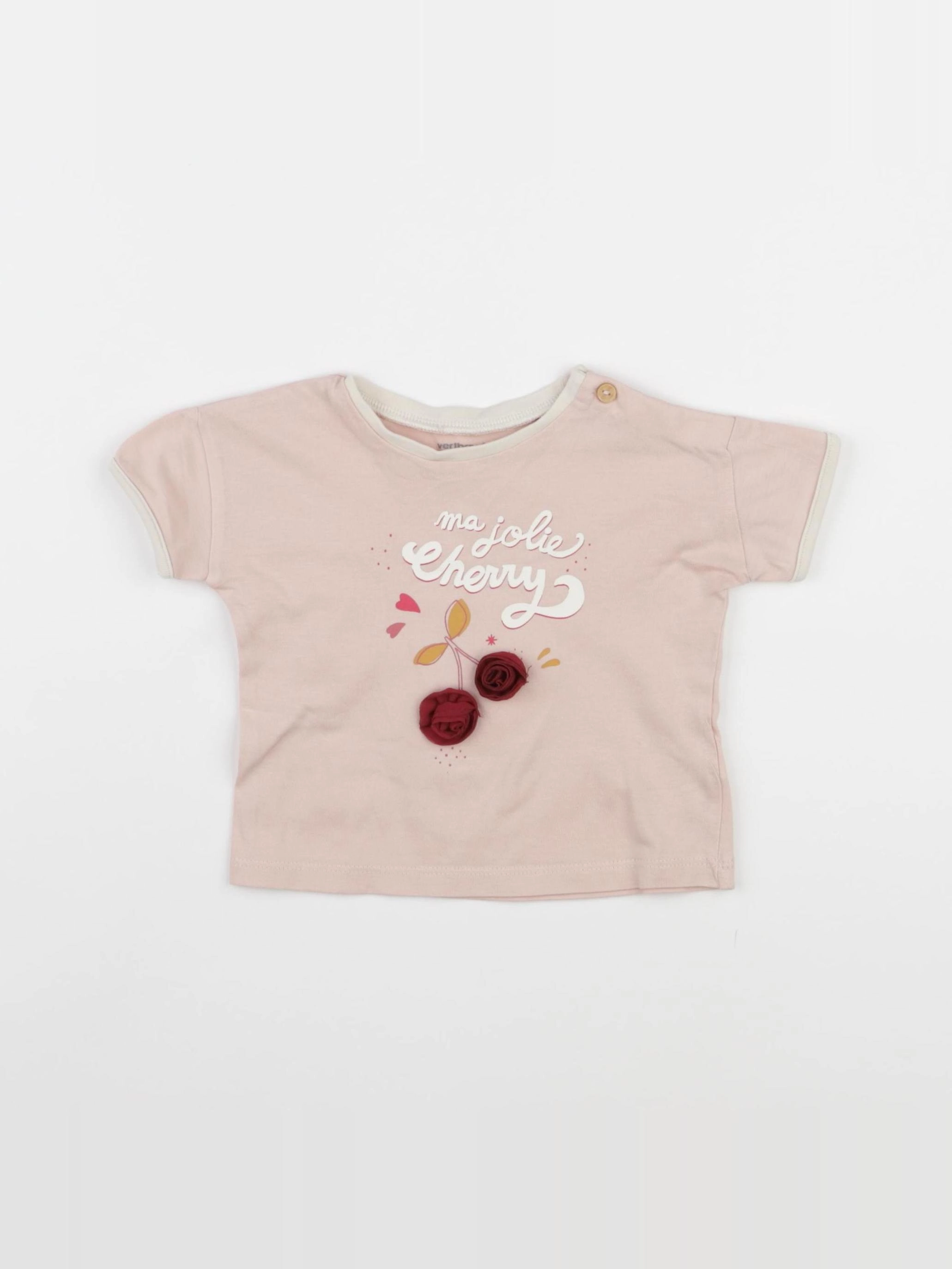 Vertbaudet - tee-shirt rose - 6 mois