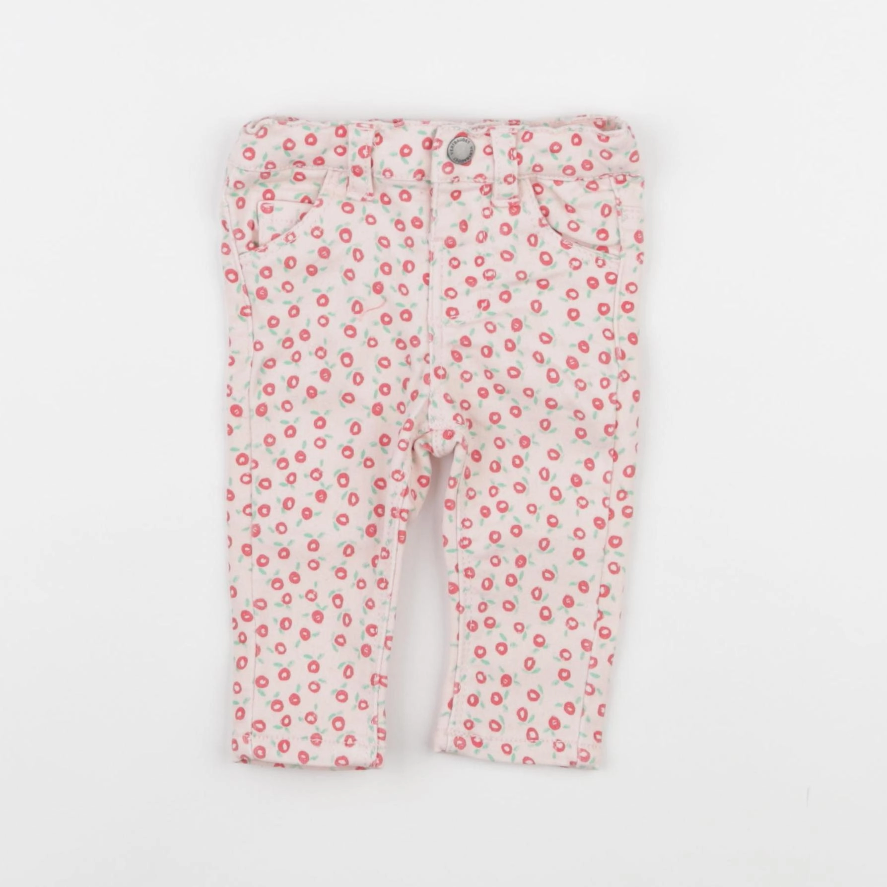 Vertbaudet - pantalon rose, rouge - 3 mois