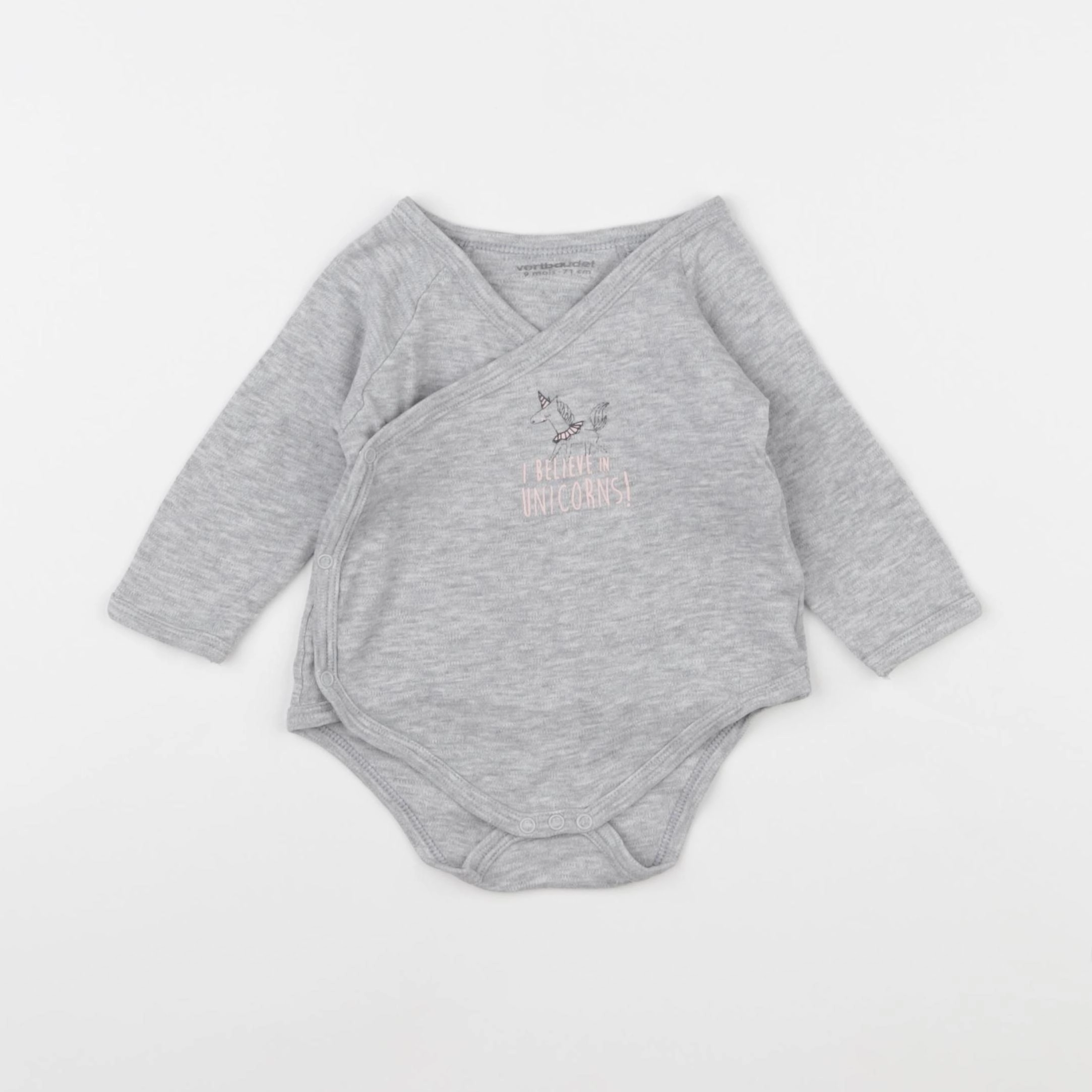 Vertbaudet - body gris - 9 mois