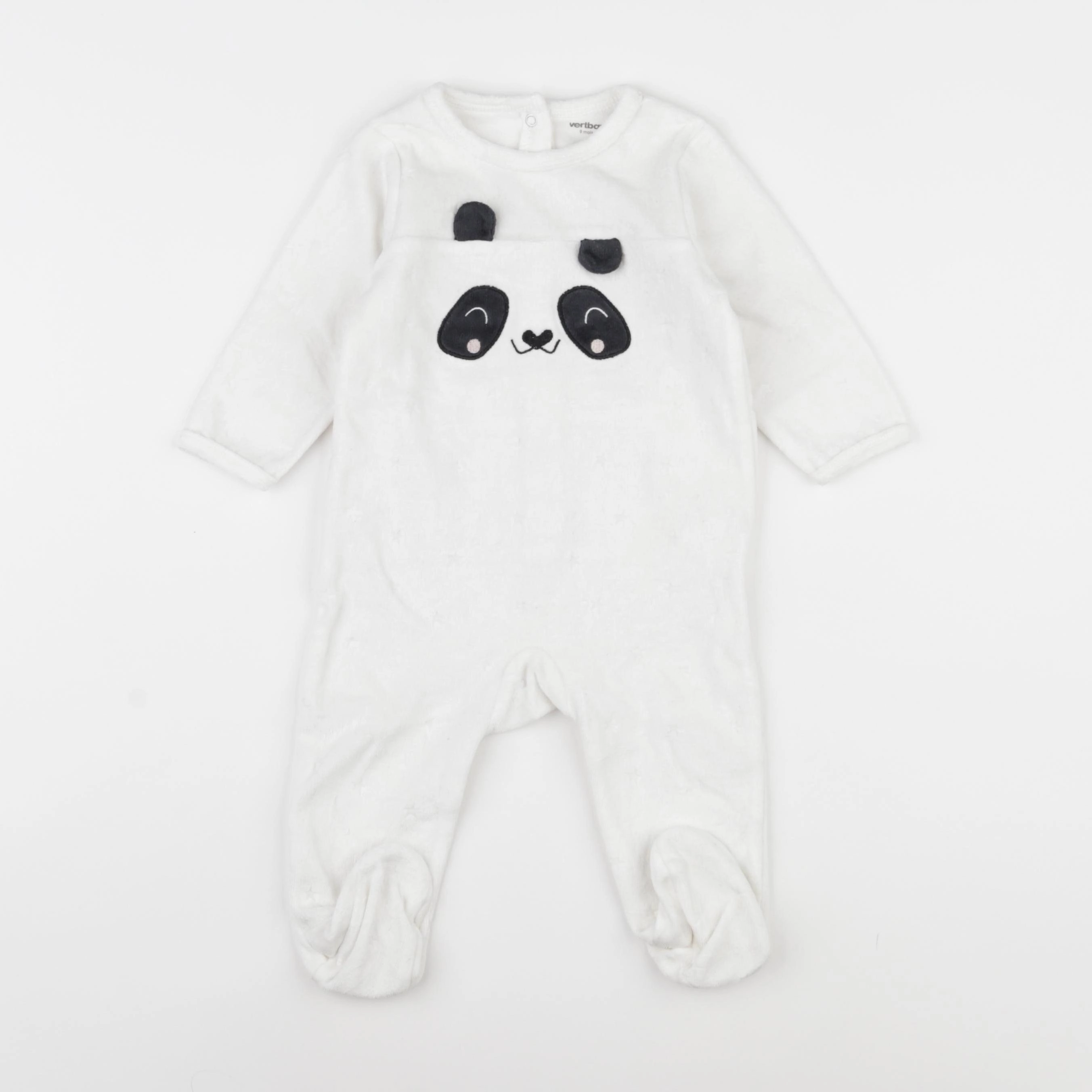 Vertbaudet - pyjama velours blanc - 9 mois