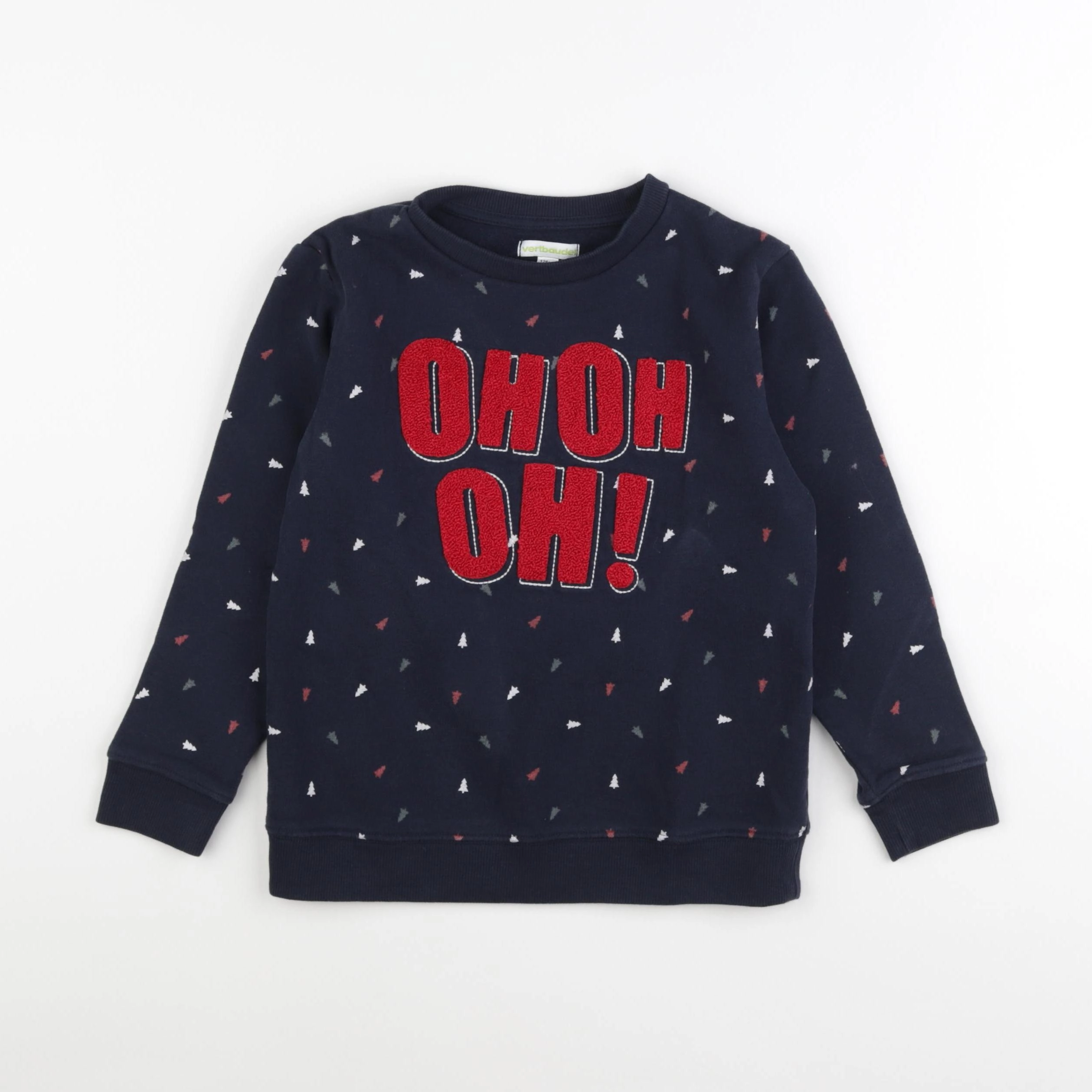 Vertbaudet - sweat bleu, rouge - 8 ans