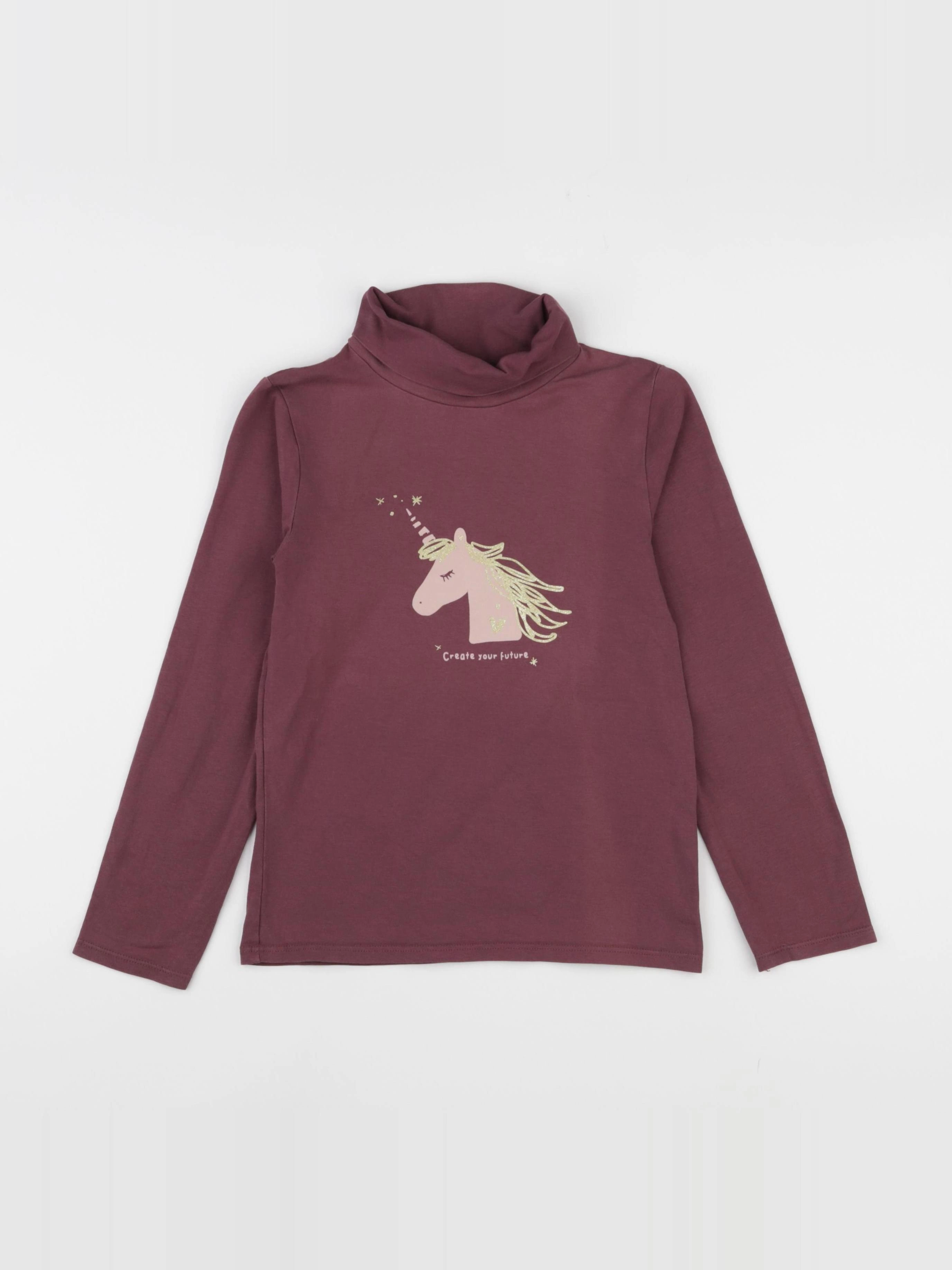 Vertbaudet - sous-pull violet - 8 ans