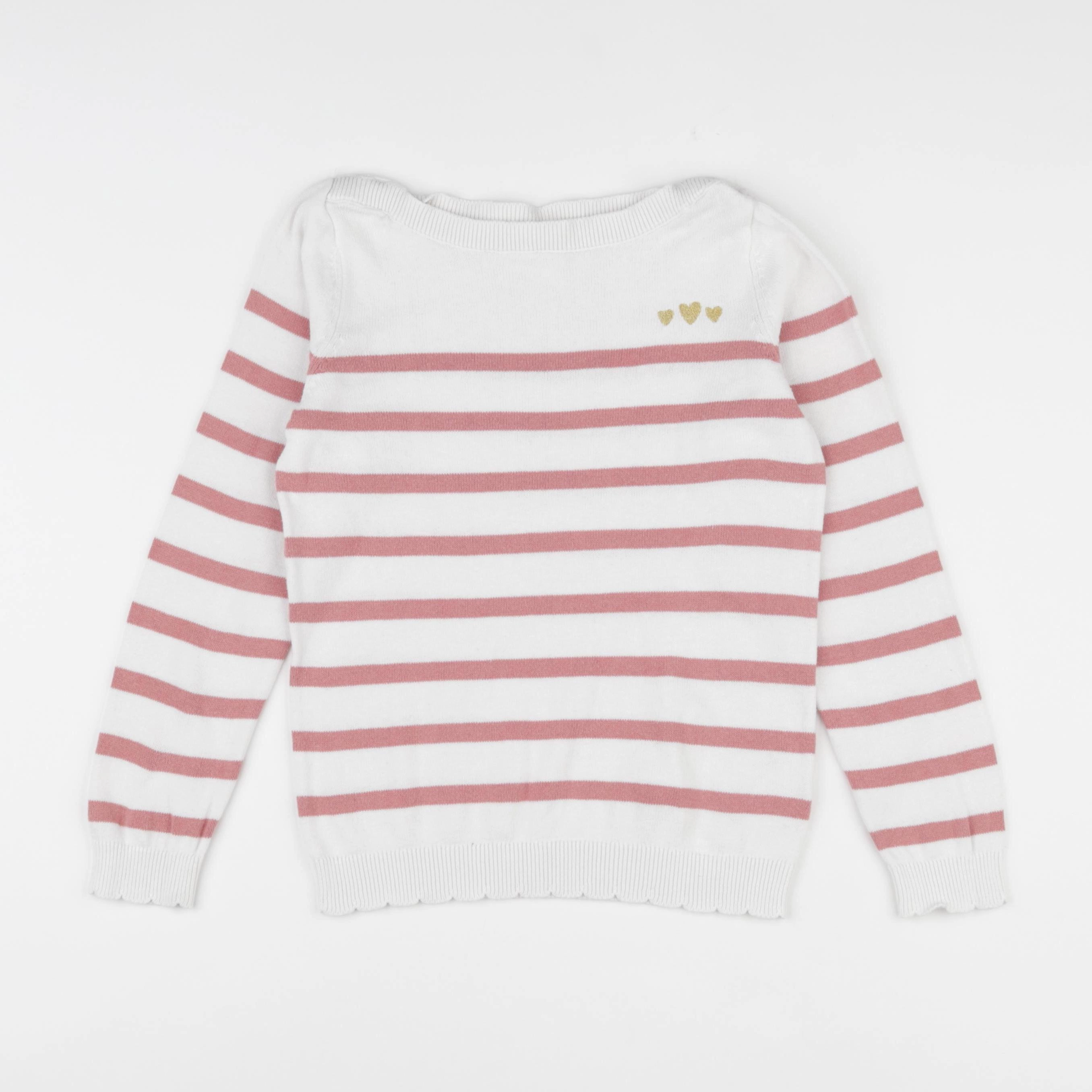 Vertbaudet - pull blanc - 8 ans