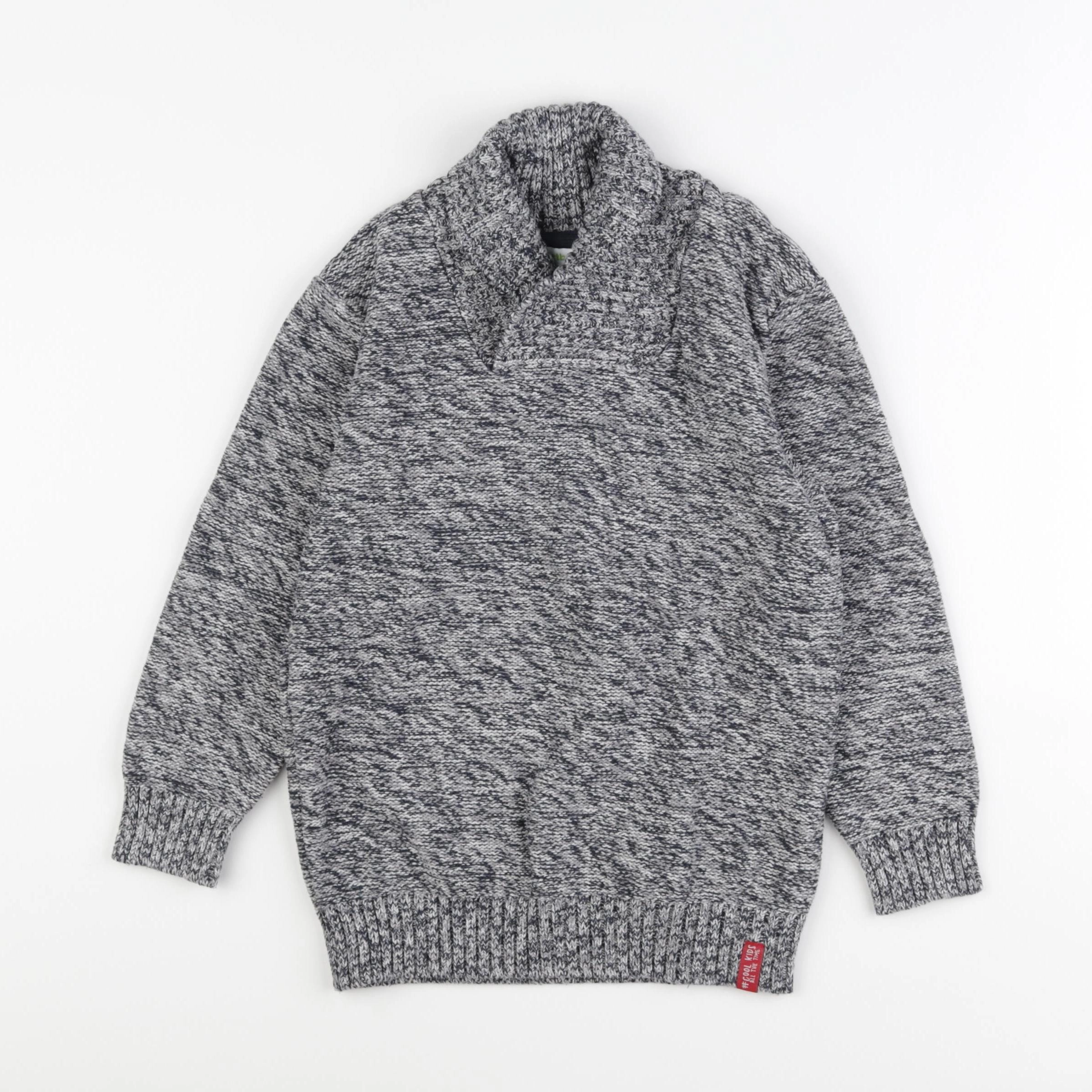 Vertbaudet - pull bleu, blanc - 8 ans