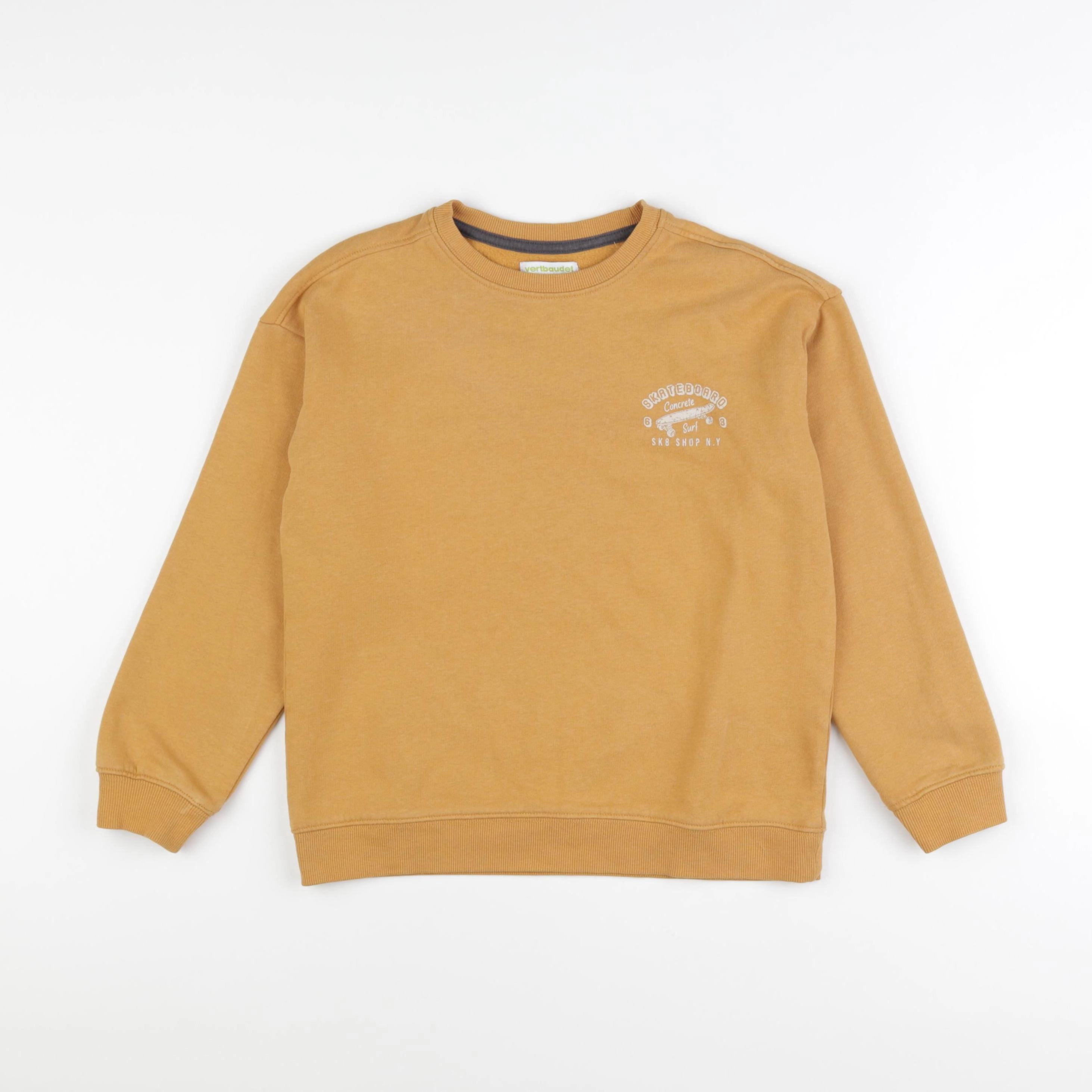 Vertbaudet - sweat jaune - 8 ans
