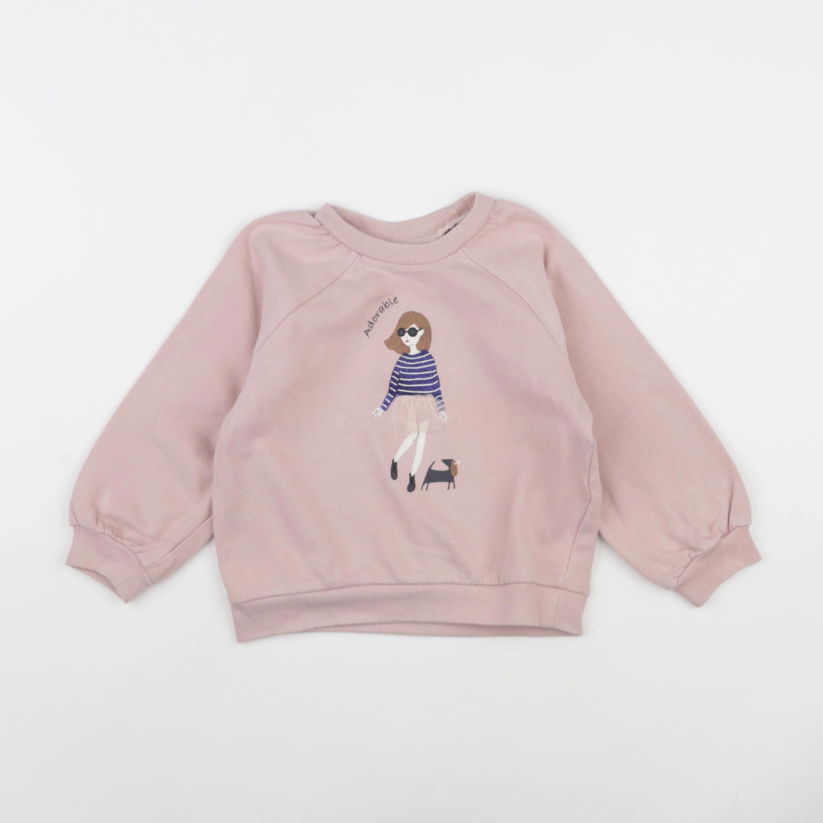 Vertbaudet - sweat rose - 4 ans