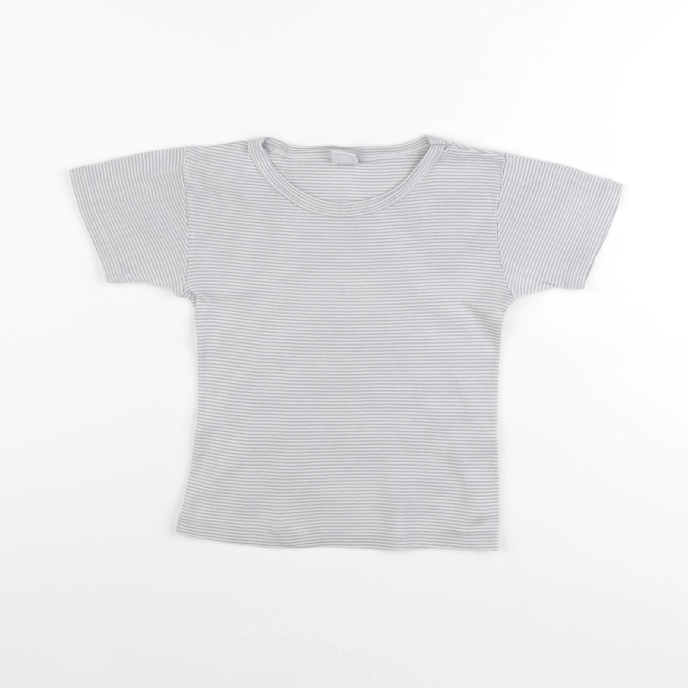 Petit Bateau - maillot de corps blanc, gris - 4 ans