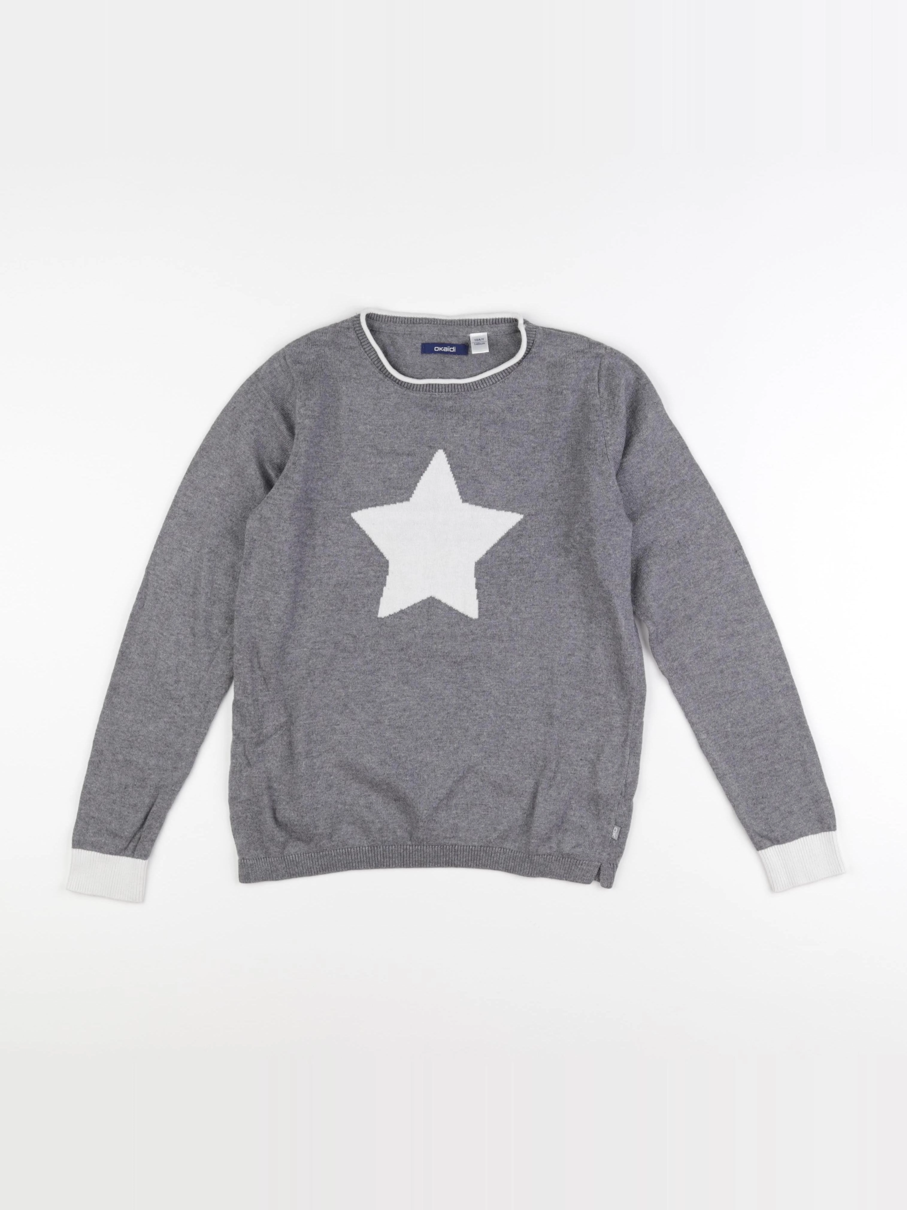 Okaidi - pull gris - 10 ans