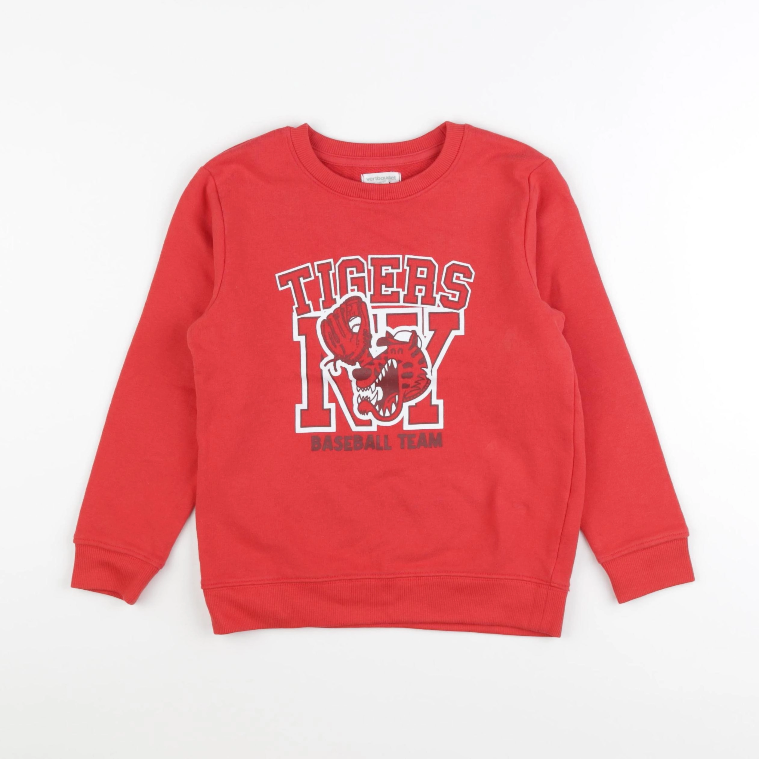 Vertbaudet - sweat rouge - 8 ans