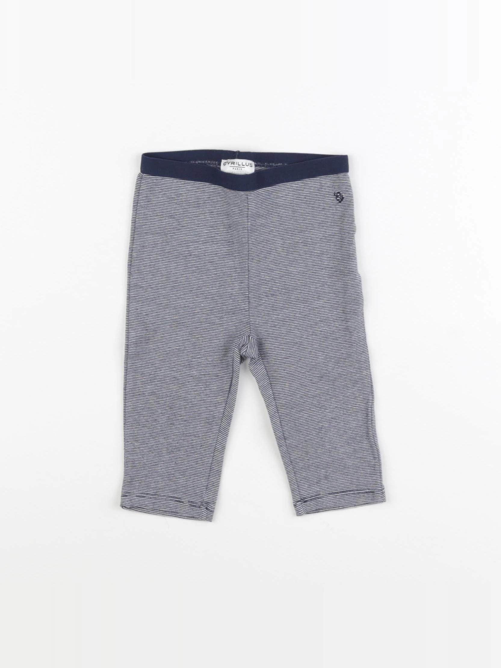 Cyrillus - legging blanc, bleu - 12 mois