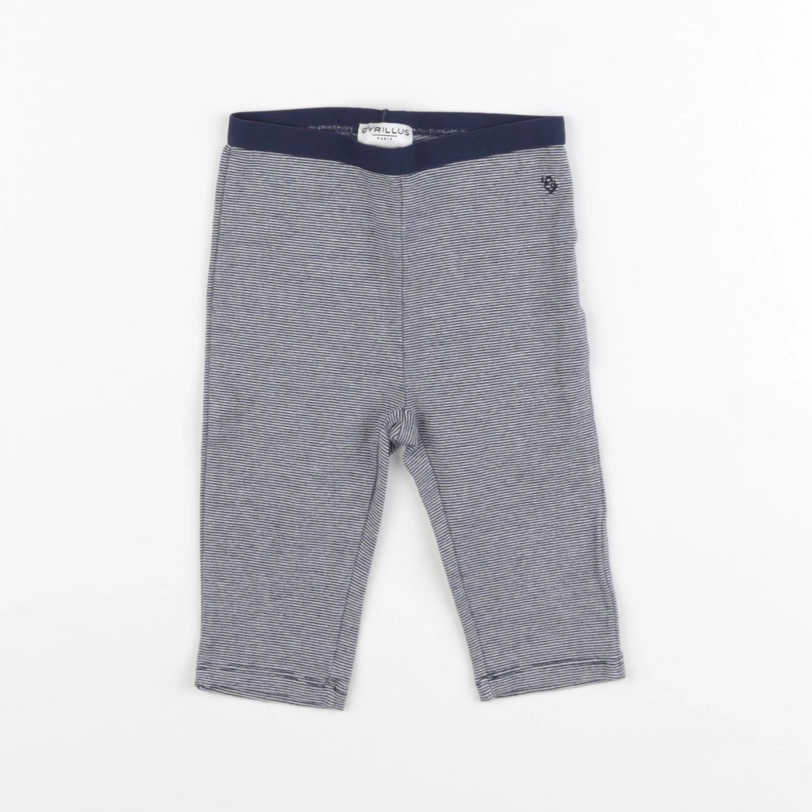 Cyrillus - legging blanc, bleu - 12 mois