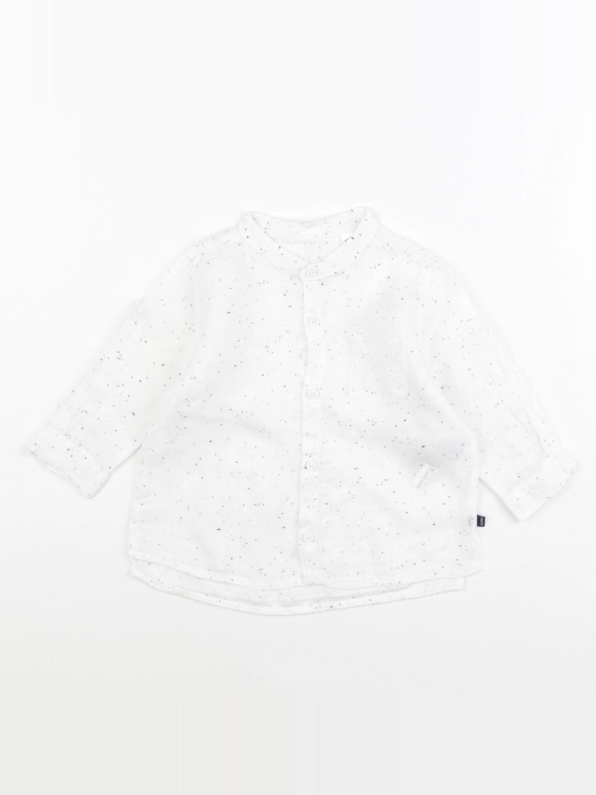 Zara - chemise blanc, bleu - 3/6 mois