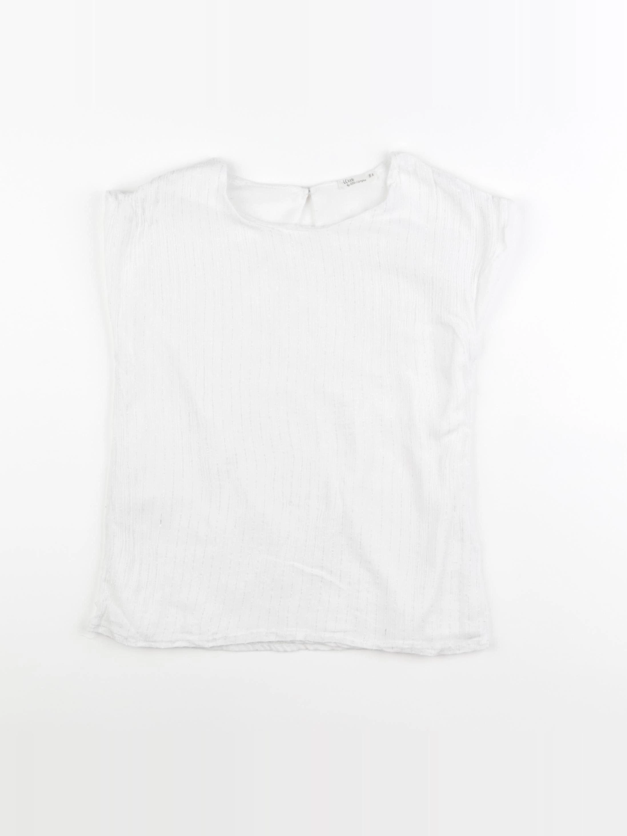 Little Cigogne - blouse blanc, argent - 8 ans