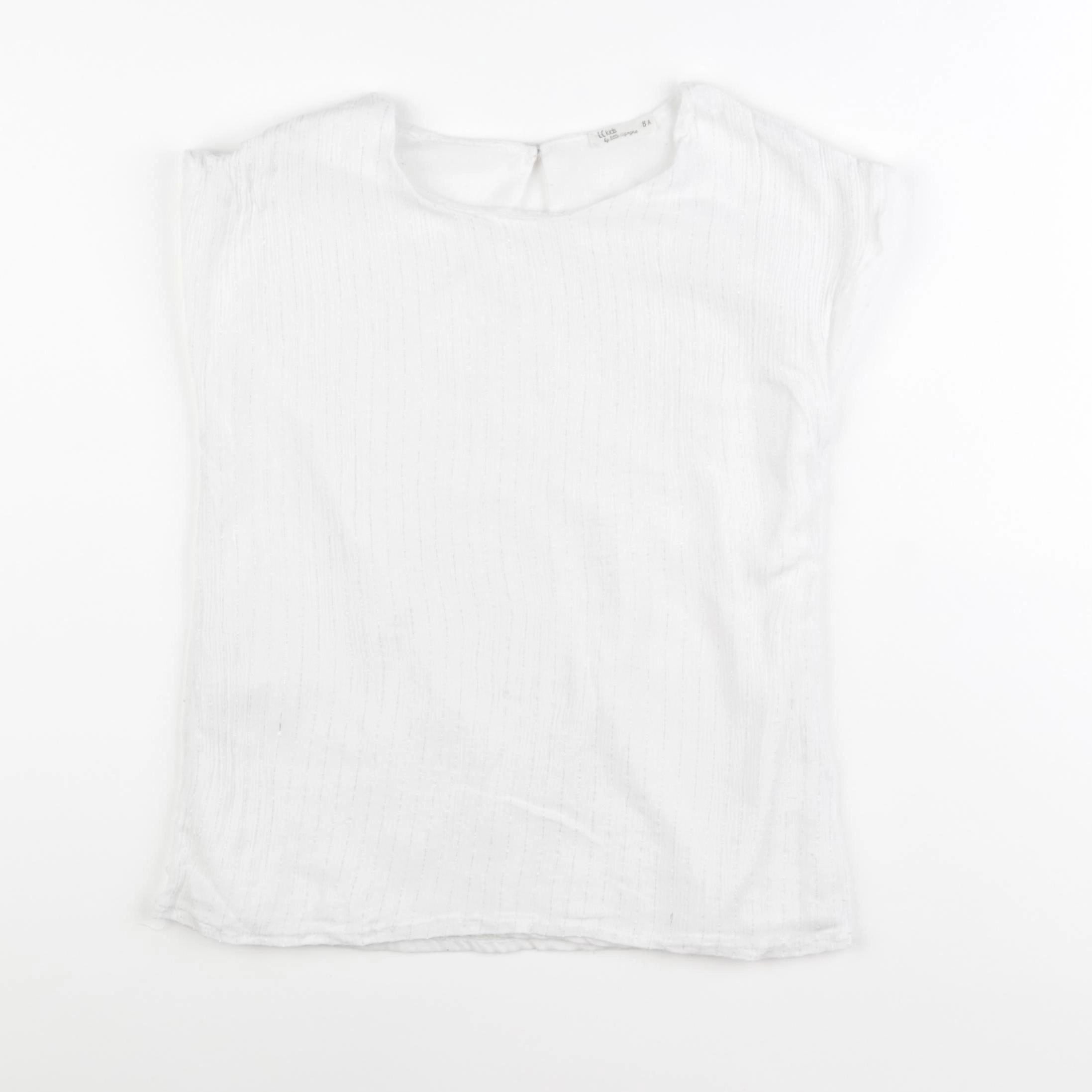 Little Cigogne - blouse blanc, argent - 8 ans