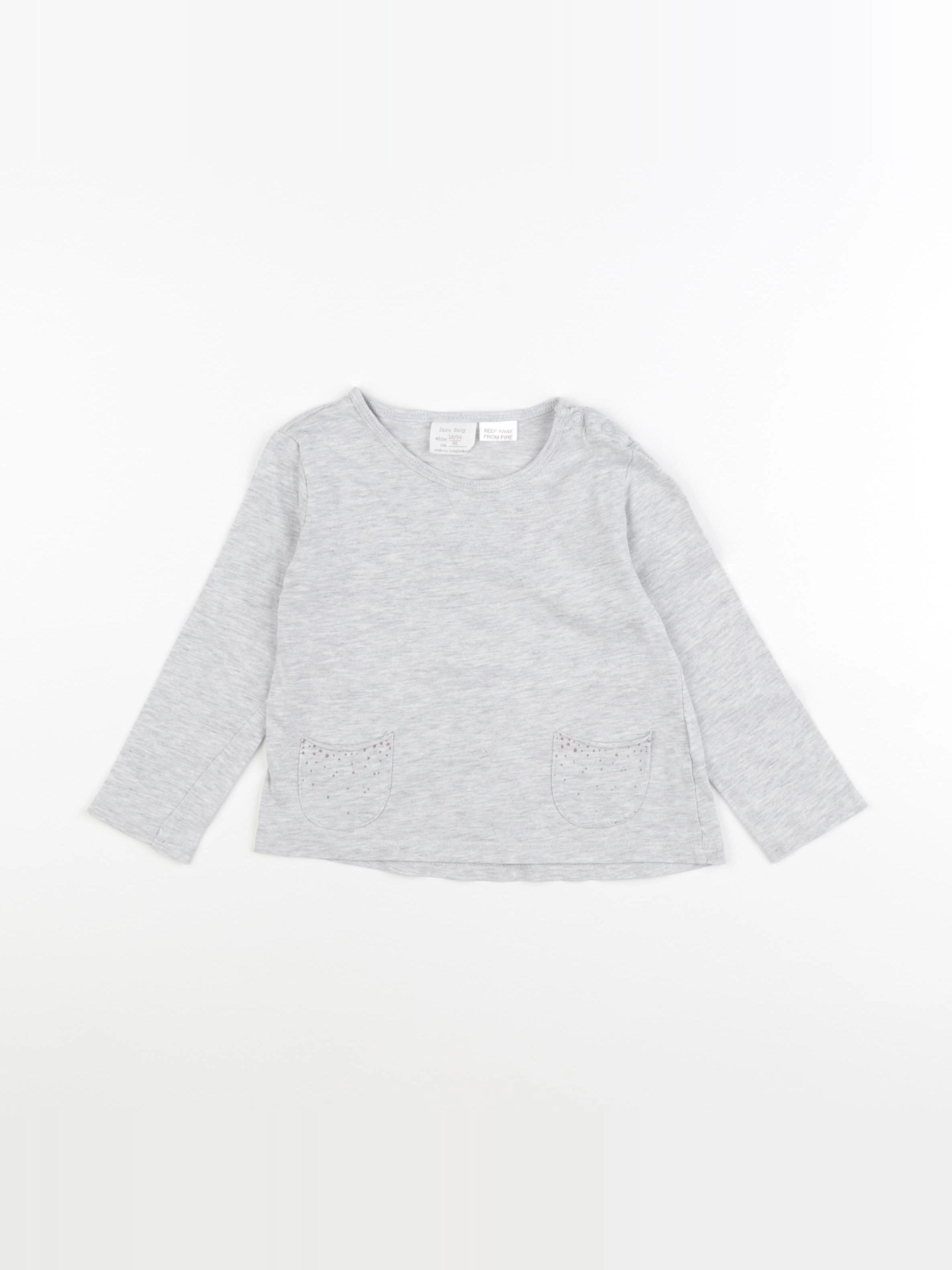 Zara - tee-shirt gris - 18/24 mois
