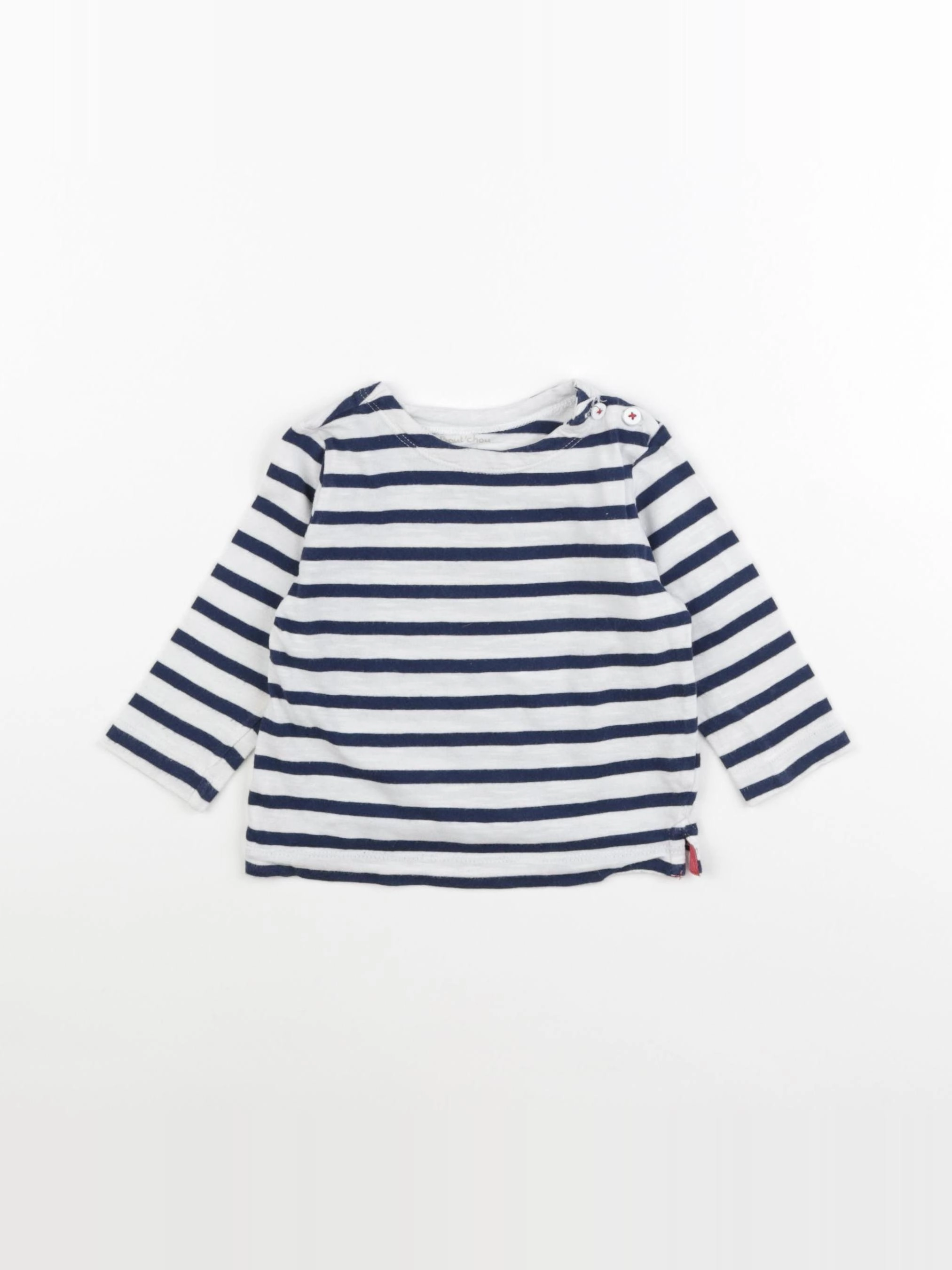 Boutchou - tee-shirt blanc, bleu - 9 mois