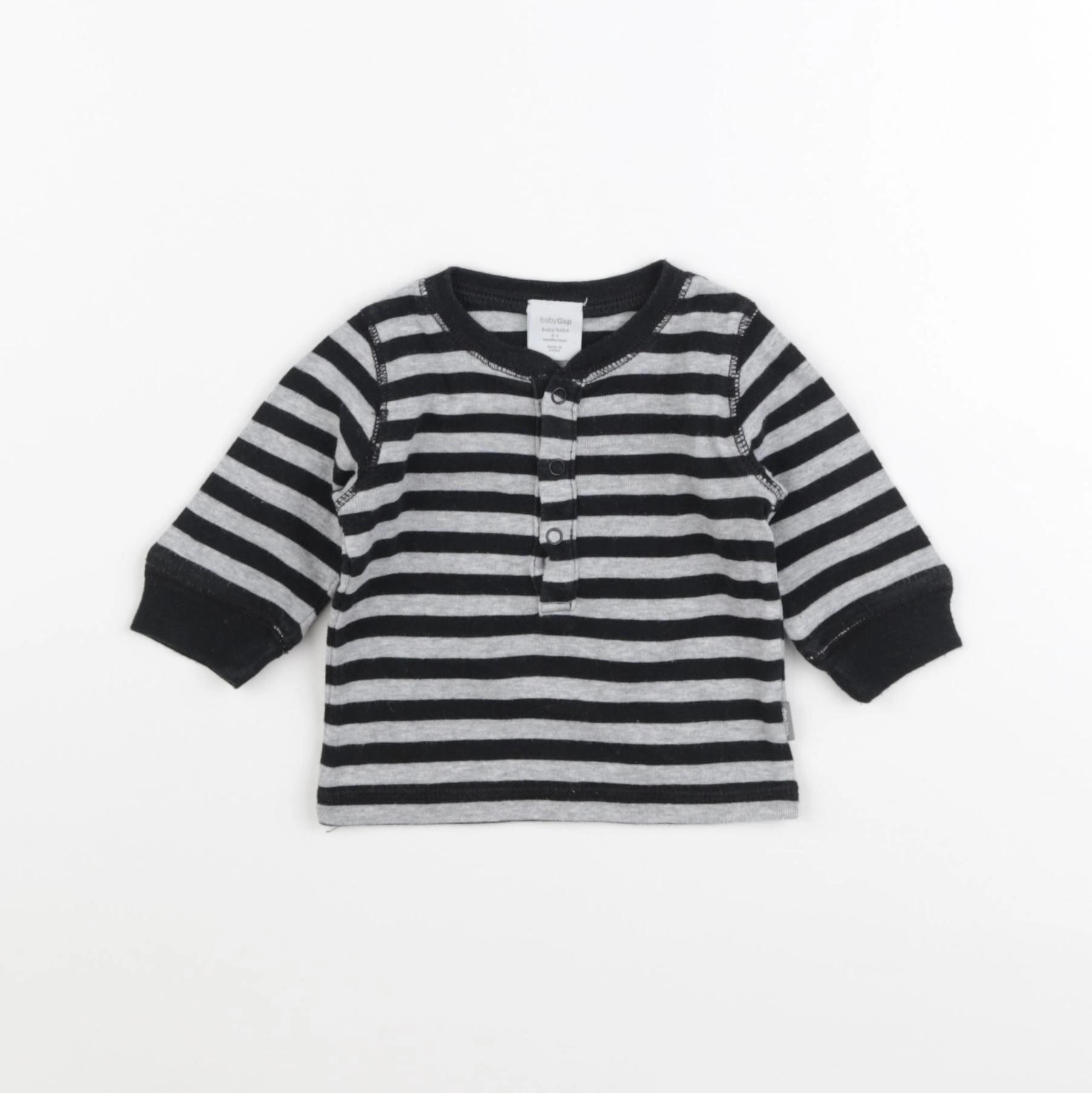 GAP - tee-shirt gris, noir - 0/3 mois