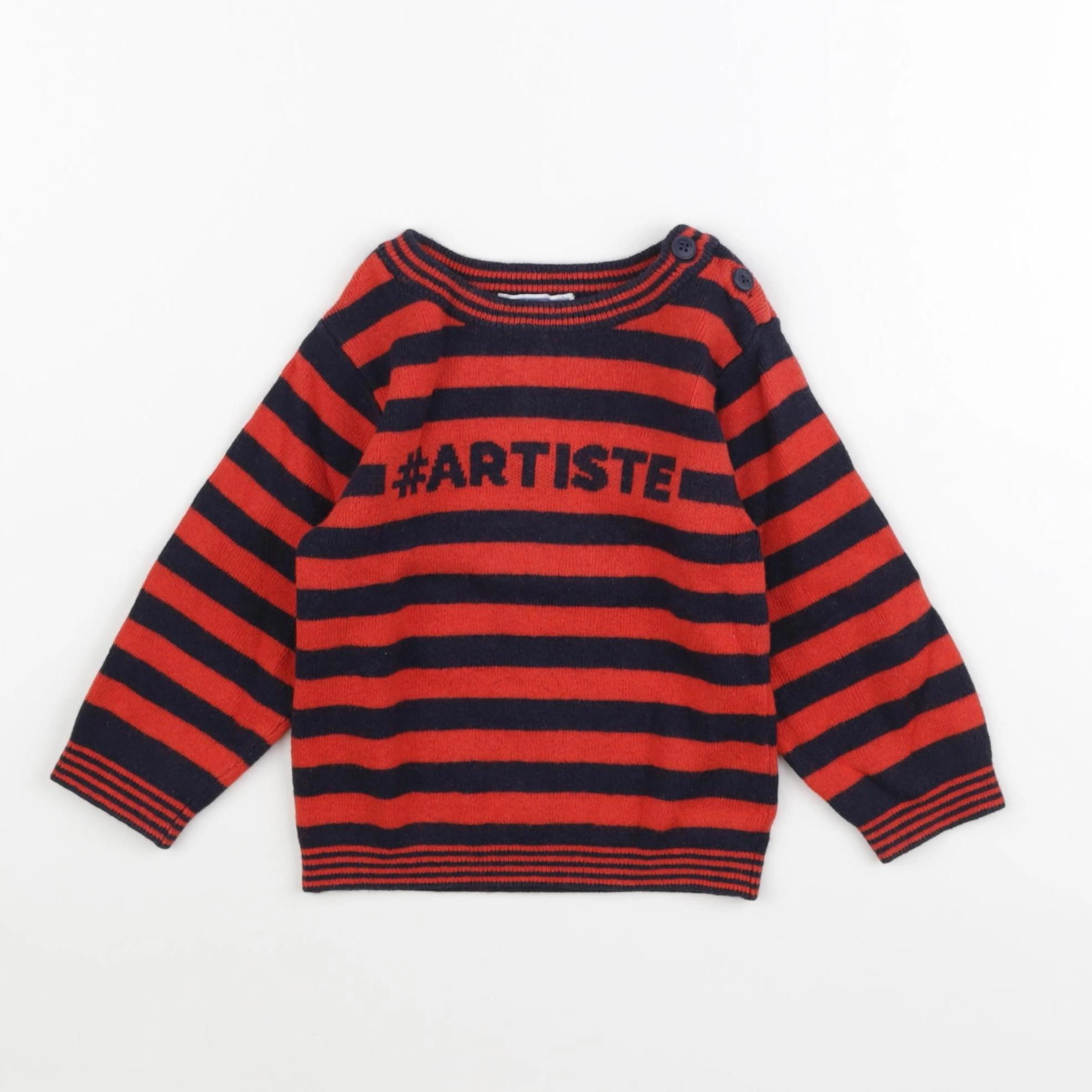 Jacadi - pull rouge - 18 mois