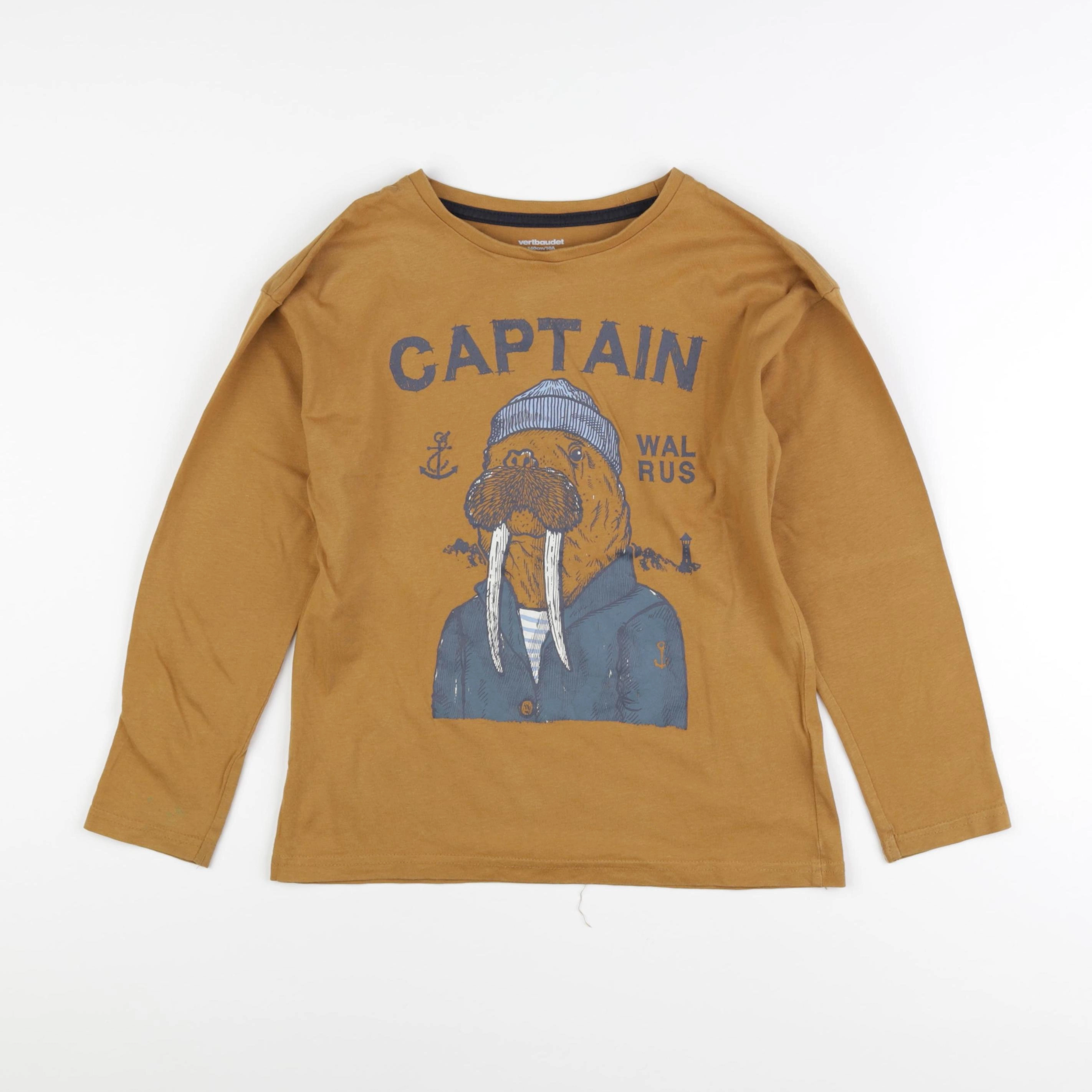Vertbaudet - tee-shirt marron - 10 ans