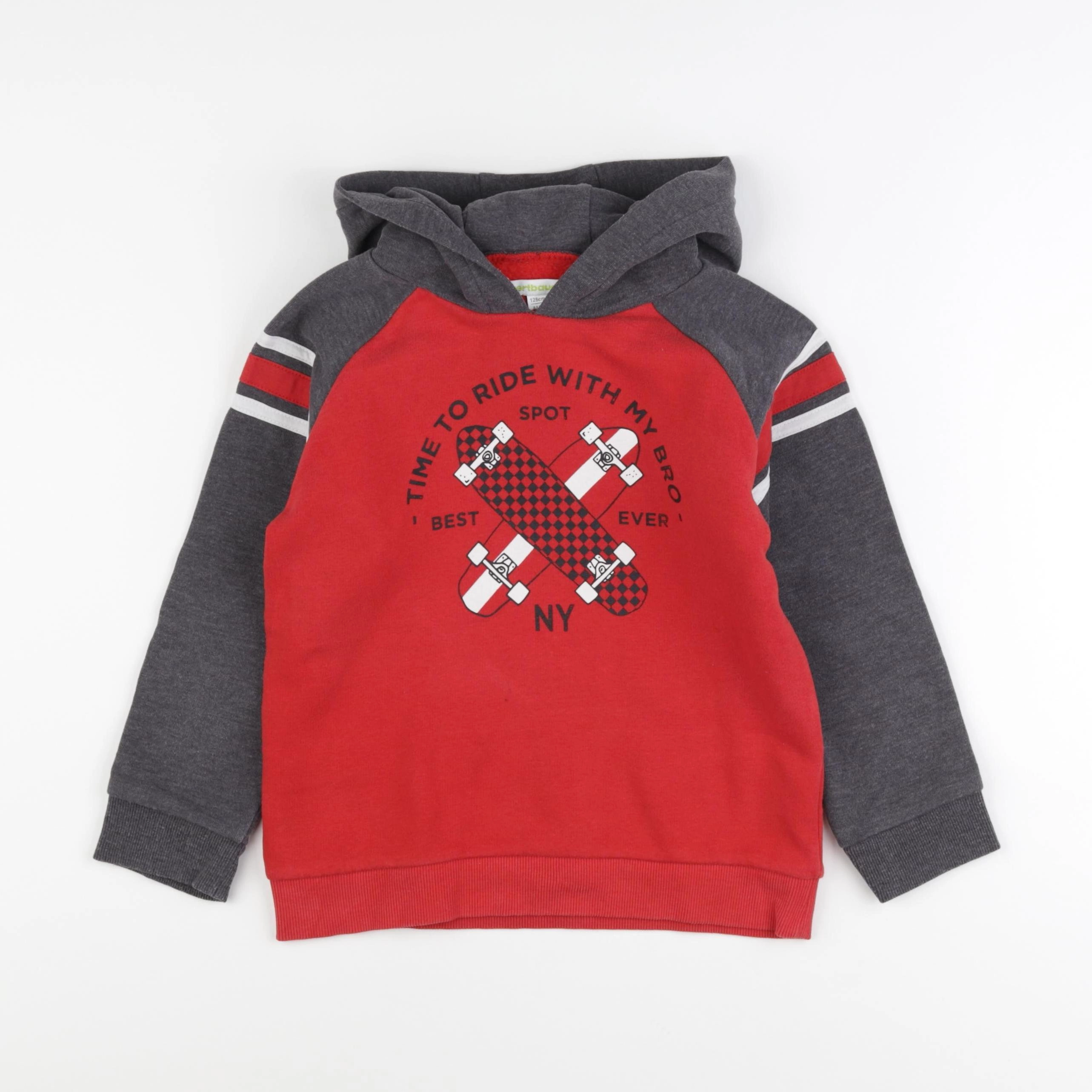 Vertbaudet - sweat rouge - 8 ans