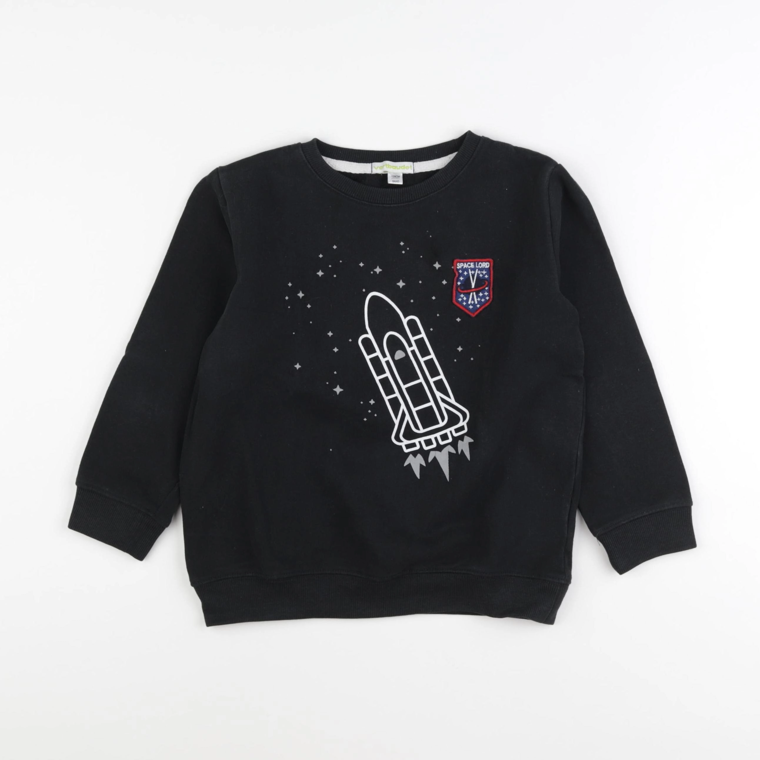 Vertbaudet - sweat noir - 8 ans