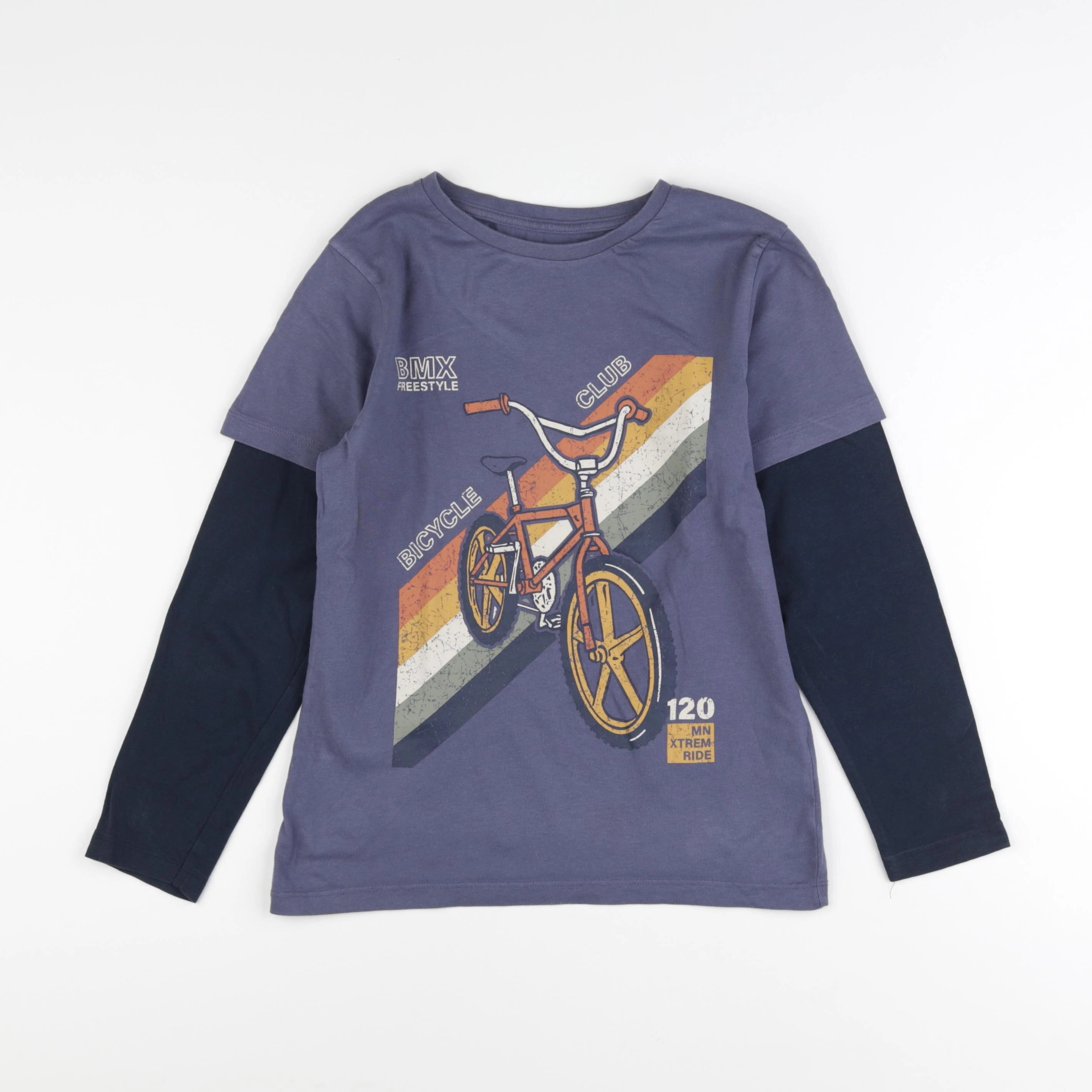 Vertbaudet - tee-shirt bleu - 8 ans