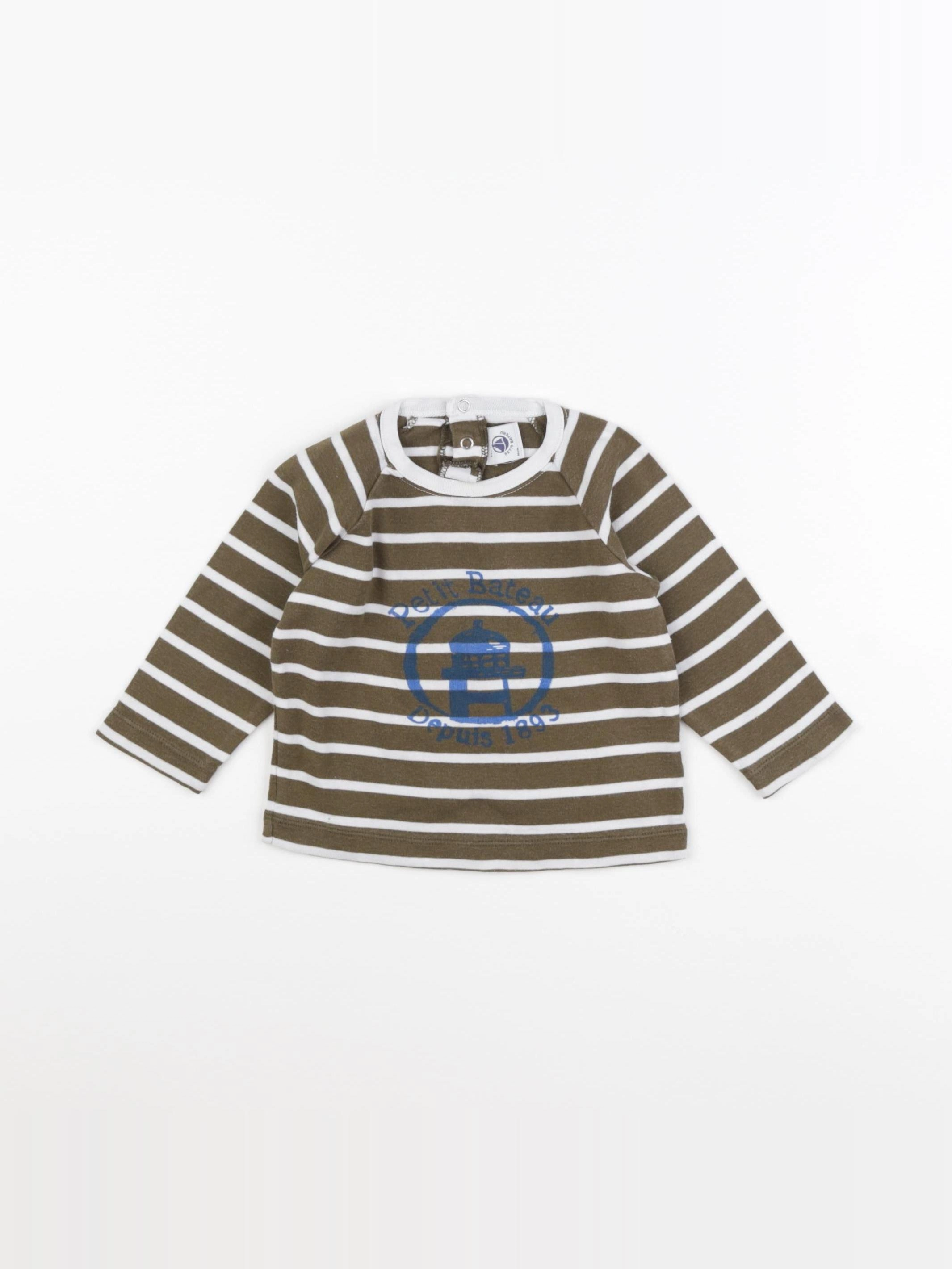 Petit Bateau - tee-shirt vert - 12 mois