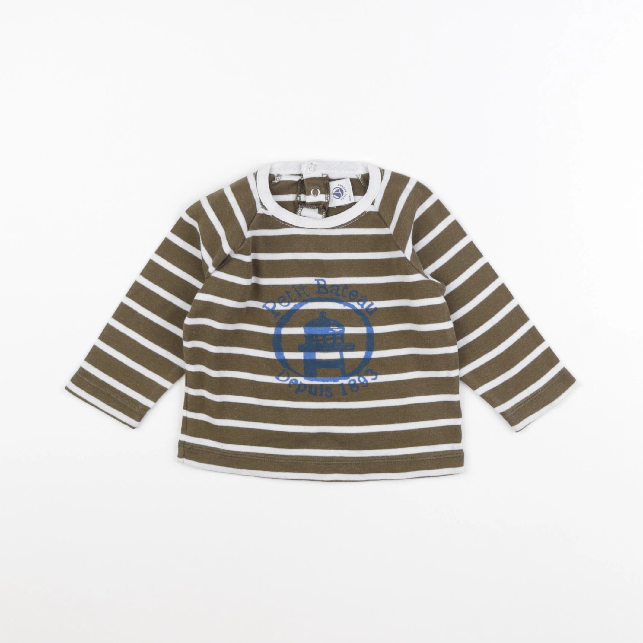 Petit Bateau - tee-shirt vert - 12 mois