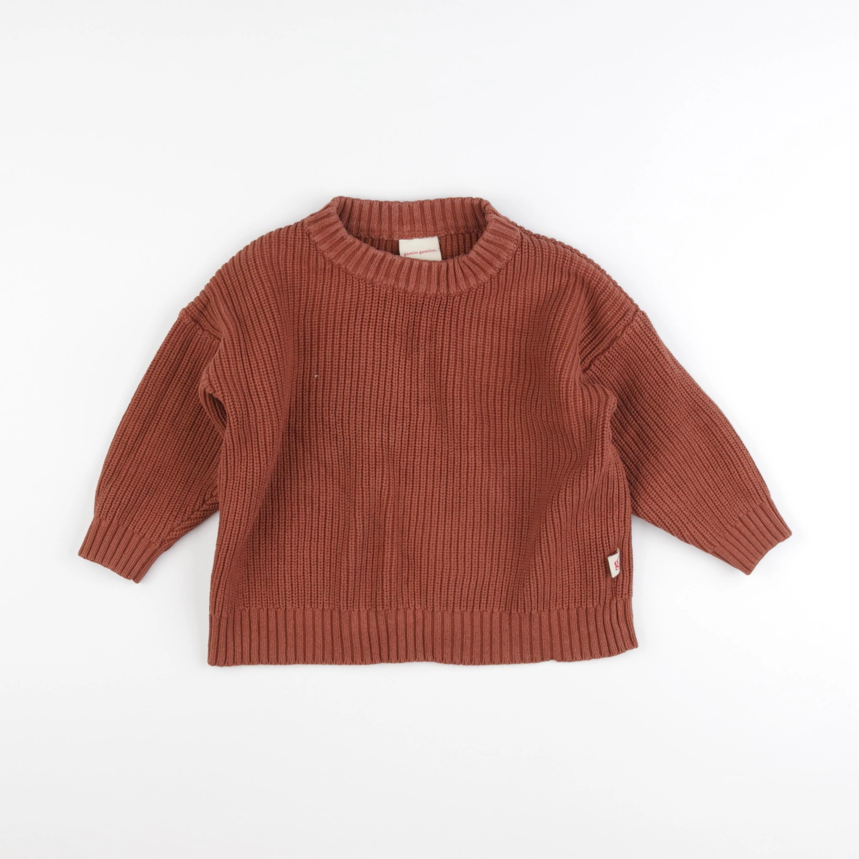 Gamin gamine - pull marron - 3 ans