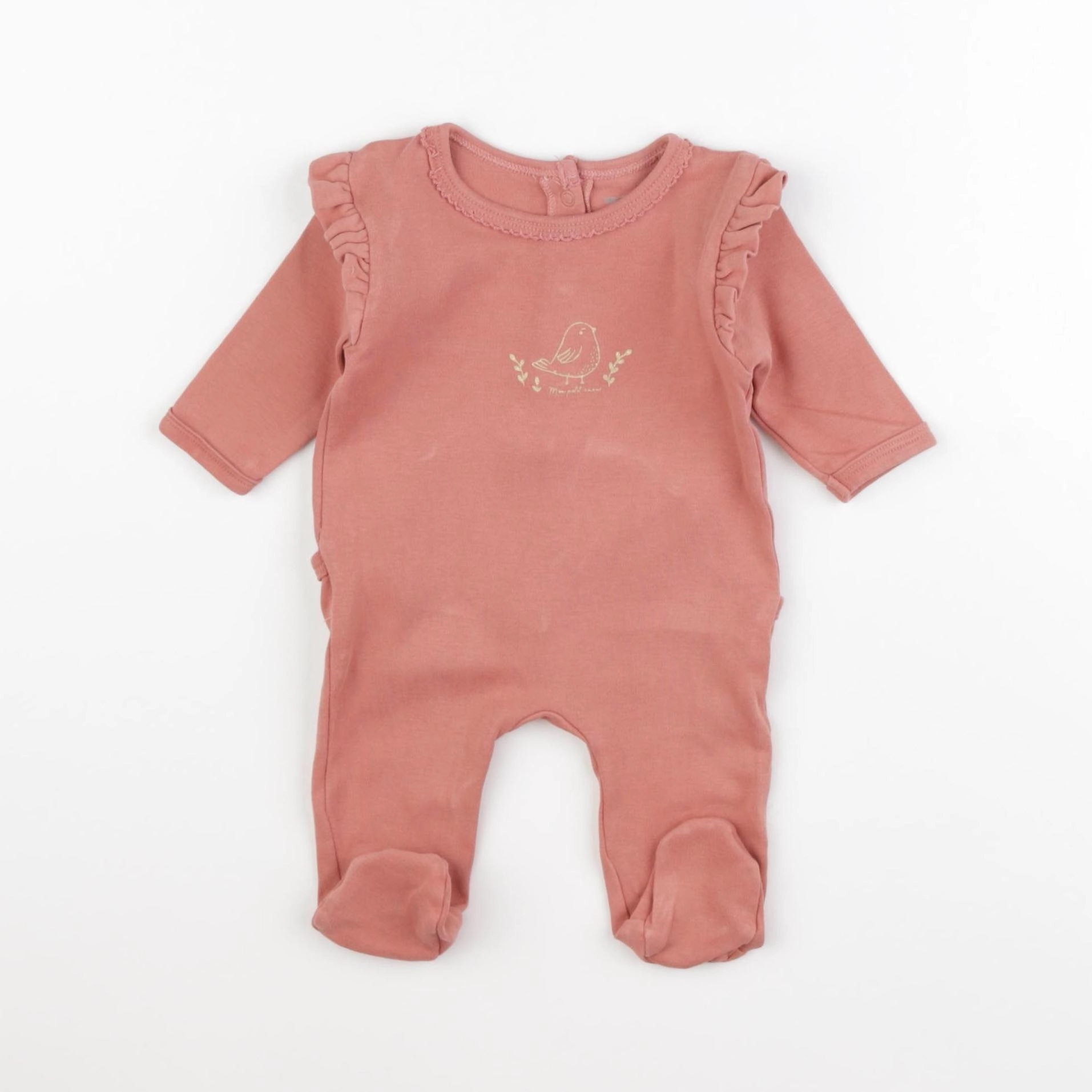 Vertbaudet - pyjama coton rose - 1 mois