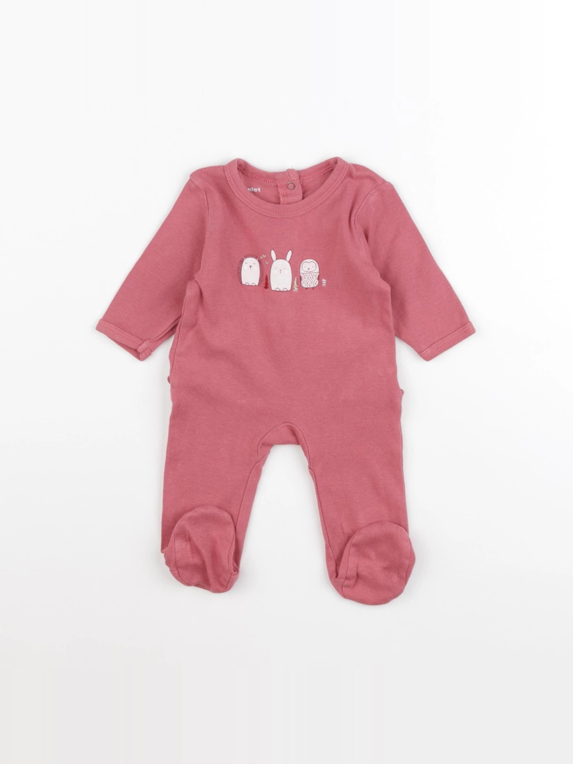 Vertbaudet - pyjama coton rose - 1 mois