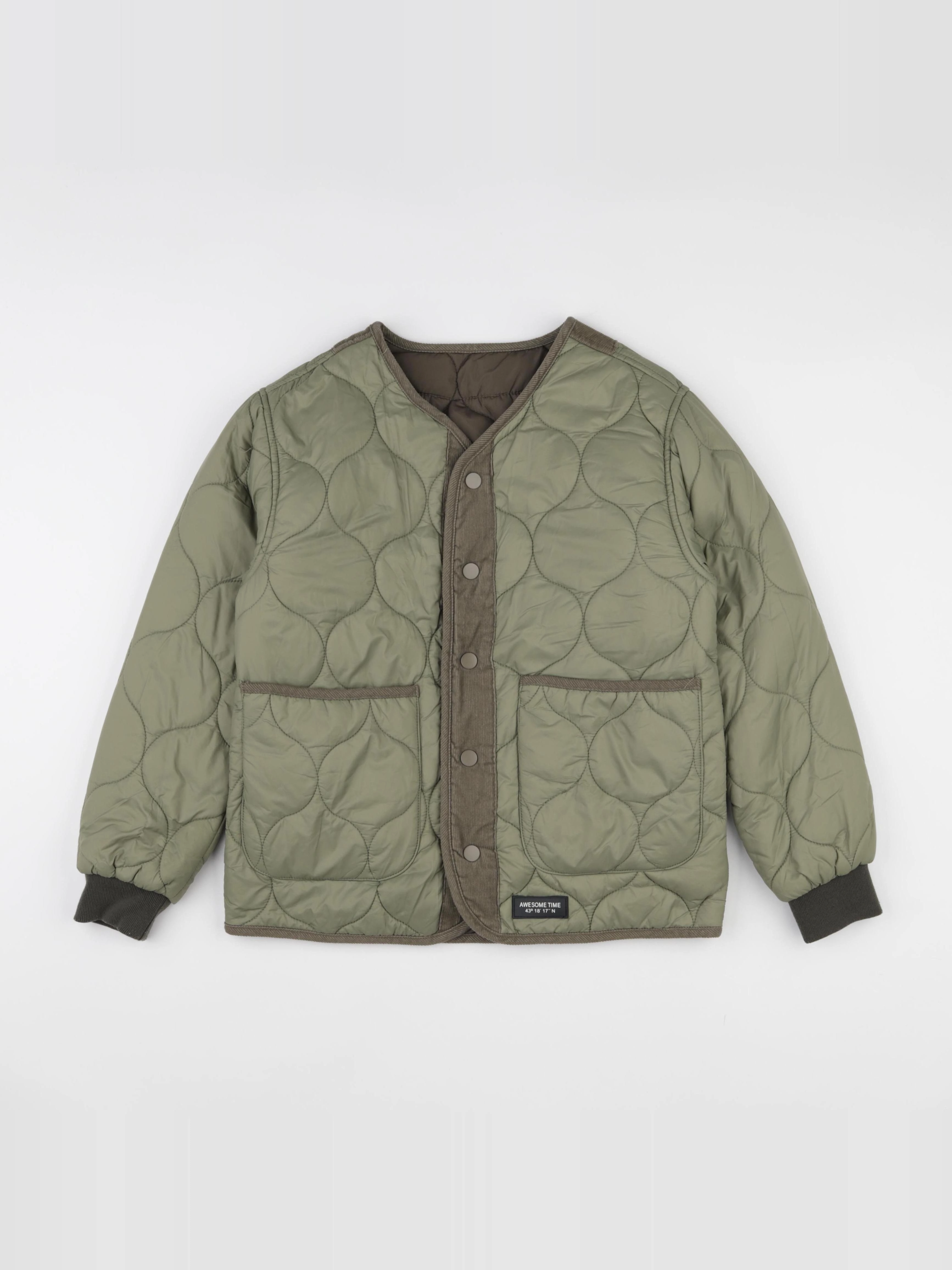 Zara - veste réversible, imprimé au dos vert - 10 ans