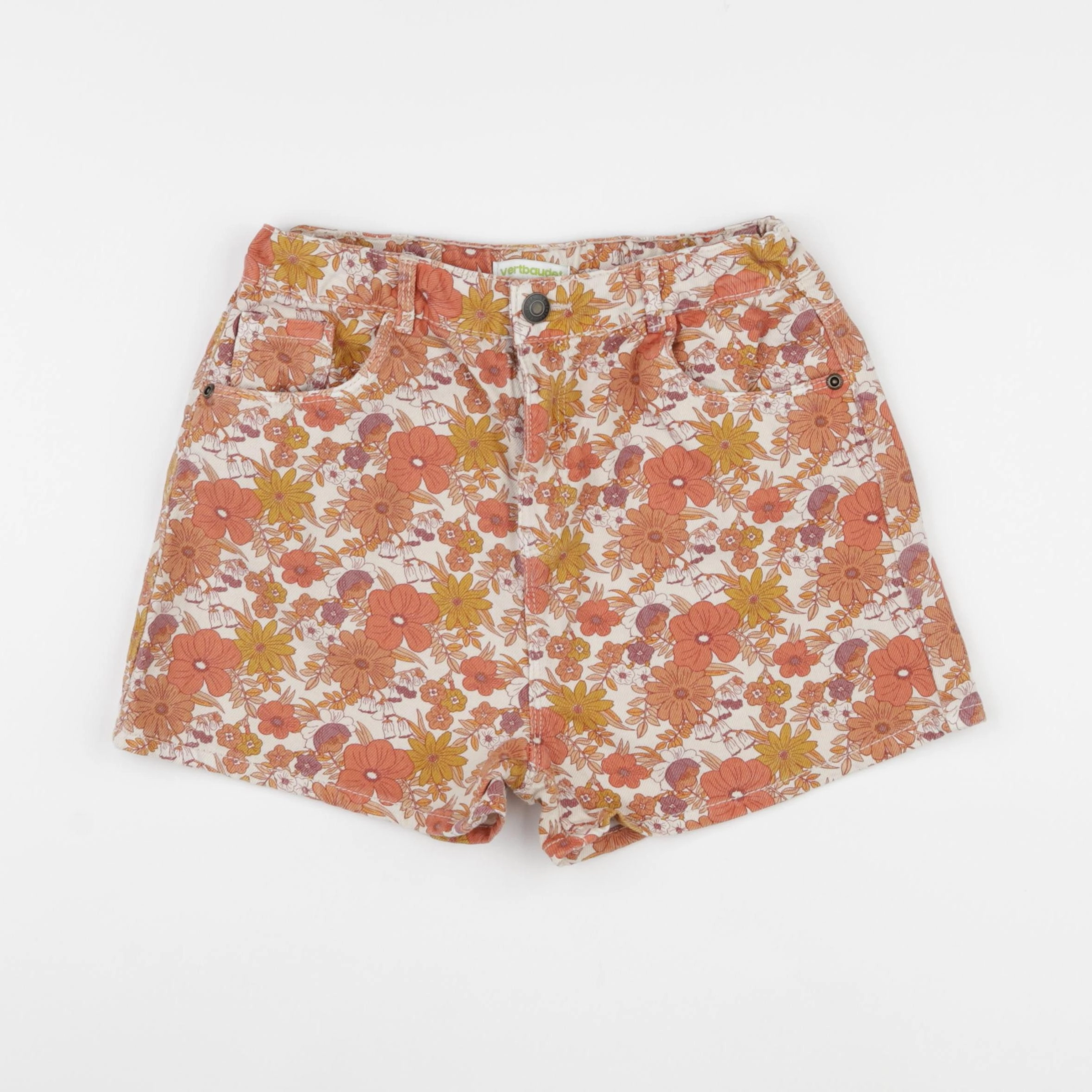 Vertbaudet - short orange, beige - 12 ans