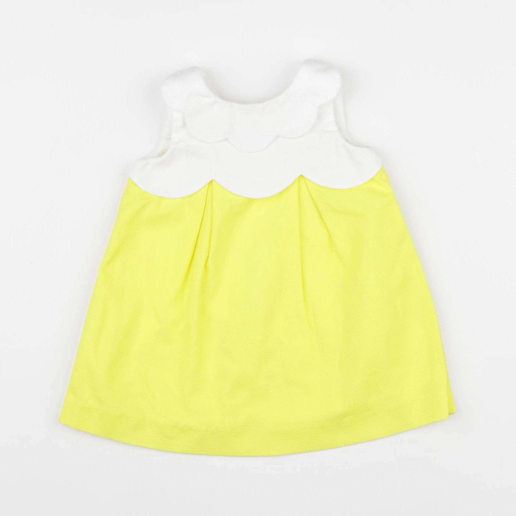 Jacadi - robe jaune, blanc - 6 mois